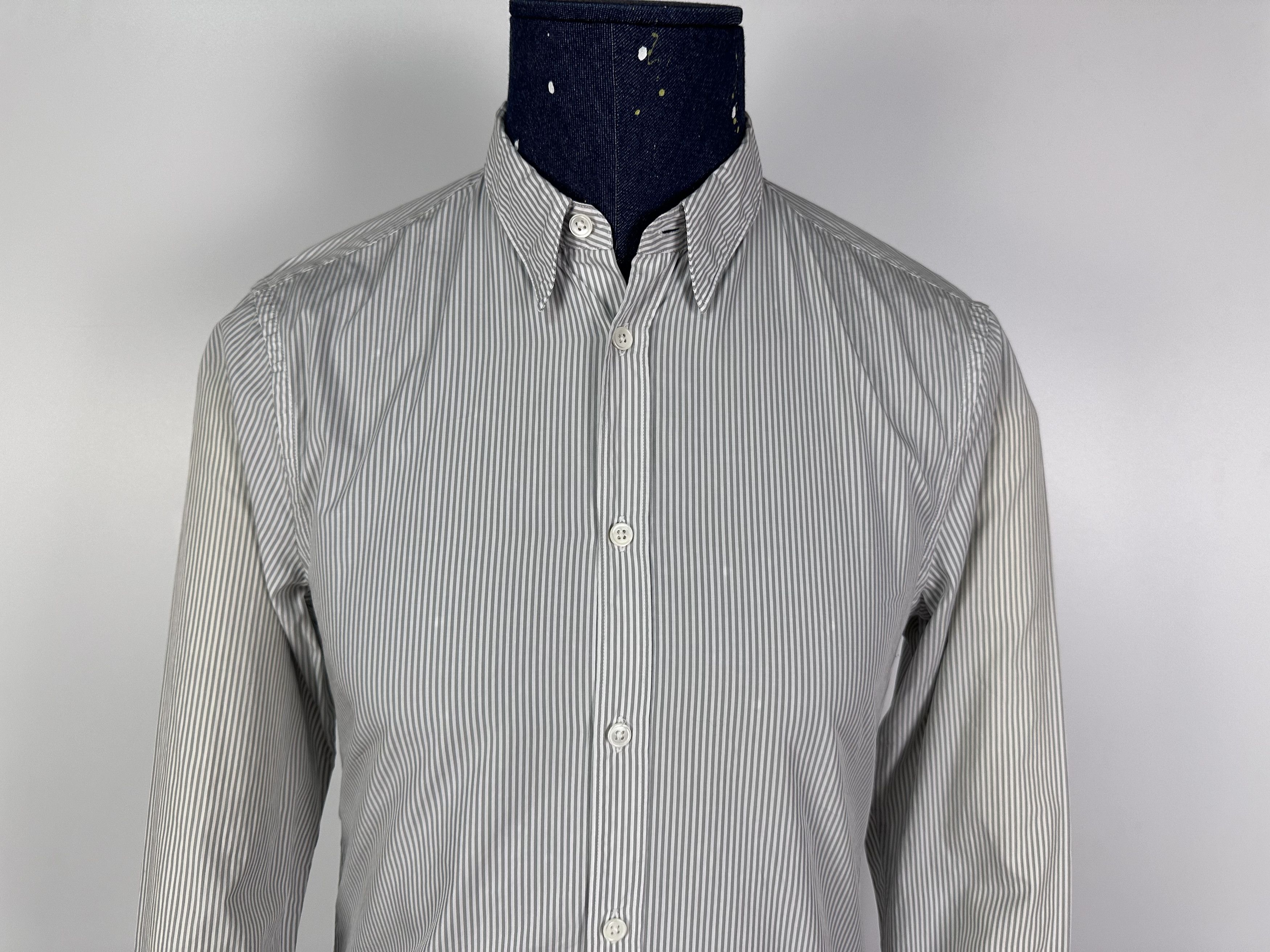 Acne Studios Acne Slim Stripe 2 Mens Shirt Long Sleeve Gray Size 46 Size US S / EU 44-46 / 1 - 3 Thumbnail
