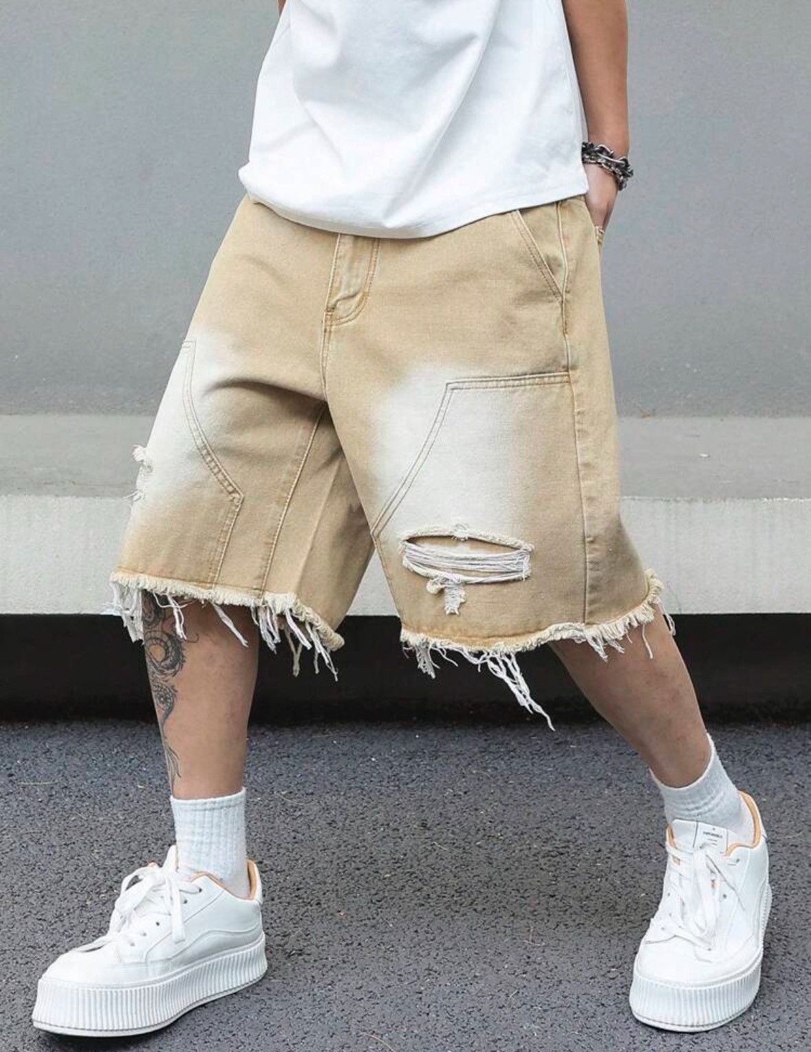 Other × Vintage Manfinity EMRG Men's Side Pocket Distressed Fringe Casual Size US 38 / EU 54 - 1 Thumbnail