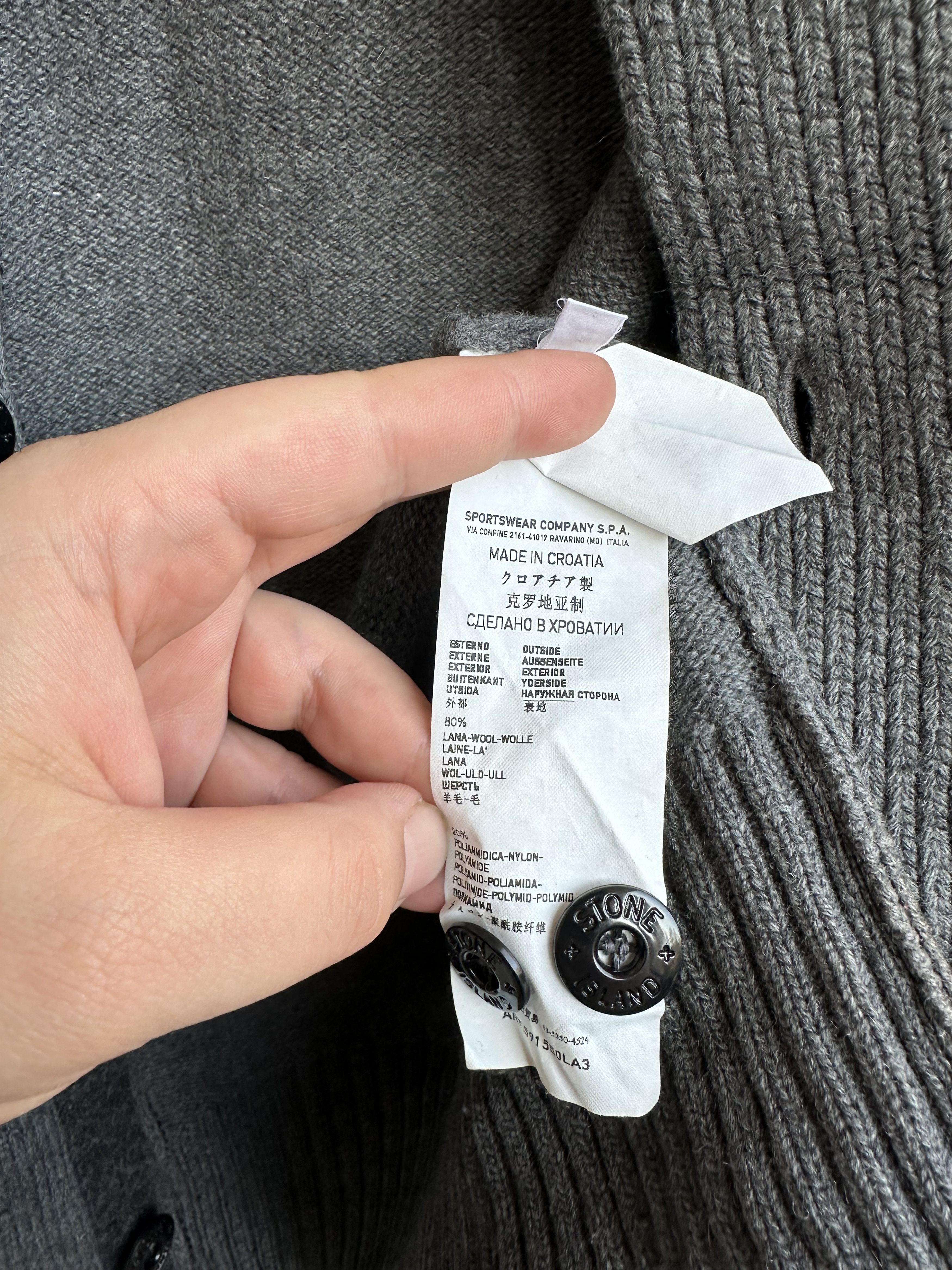 Stone Island buttoned mock neck wool cardigan Size US XXL / EU 58 / 5 - 7 Thumbnail