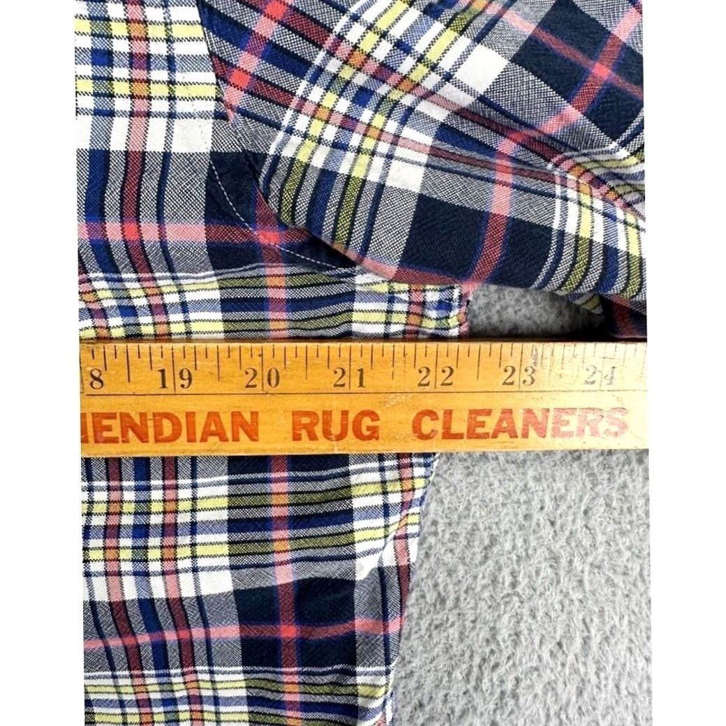 Nautica Nautica Shirt Mens Medium Blue Pink Button-Down Plaid Long Sleeve Pocket EUC Size US M / EU 48-50 / 2 - 6 Thumbnail