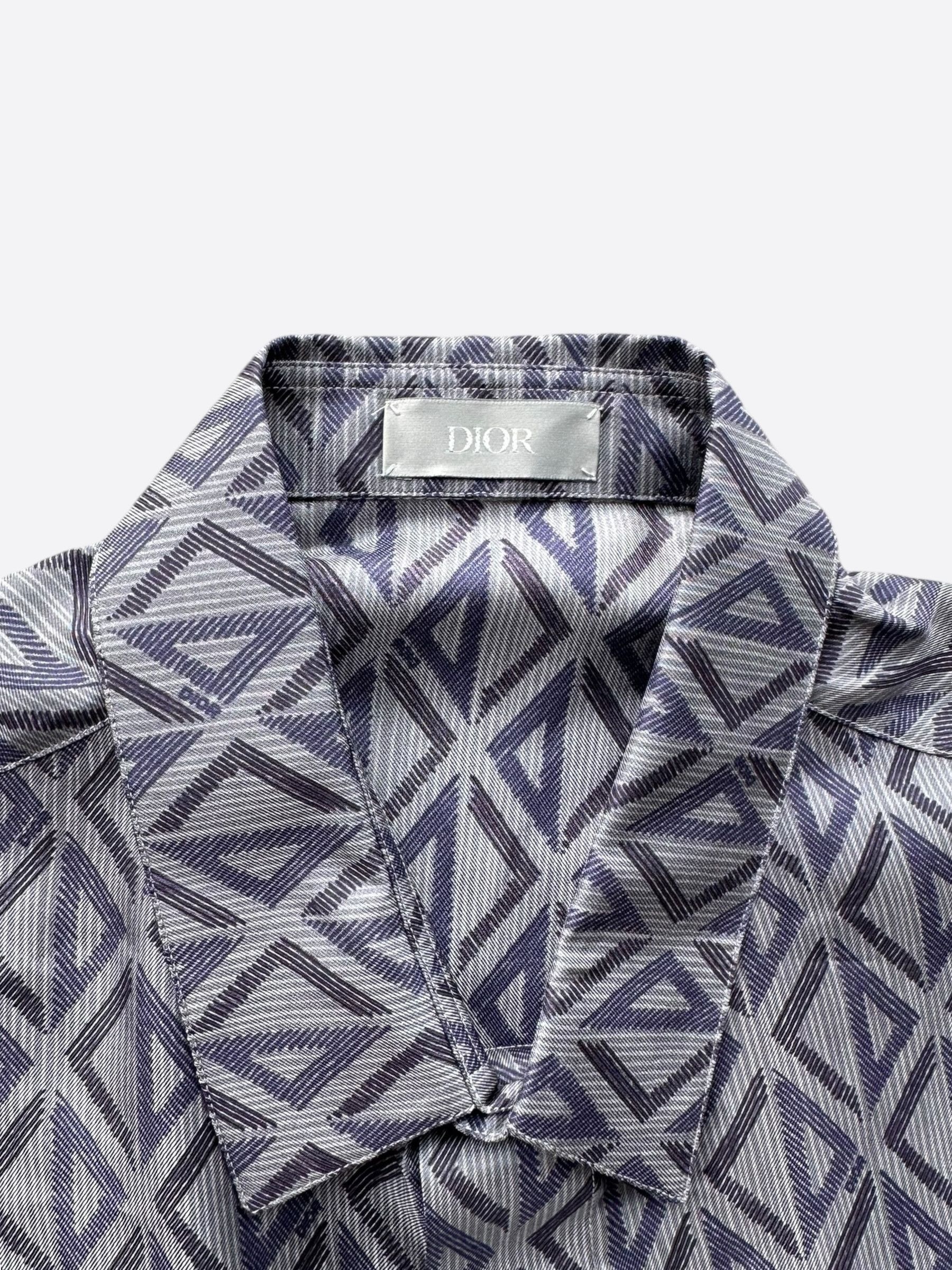 Dior Dior Navy CD Diamond Silk Button Up Shirt Size US M / EU 48-50 / 2 - 3 Thumbnail