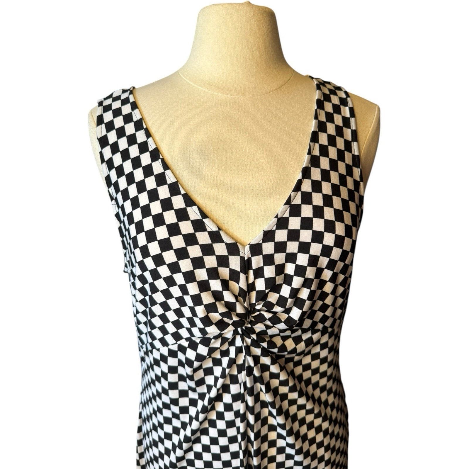 Other Ellen Tracy Checkerboard Race Flag NASCAR Maxi Dress XL Size XL / US 12-14 / IT 48-50 - 2 Thumbnail