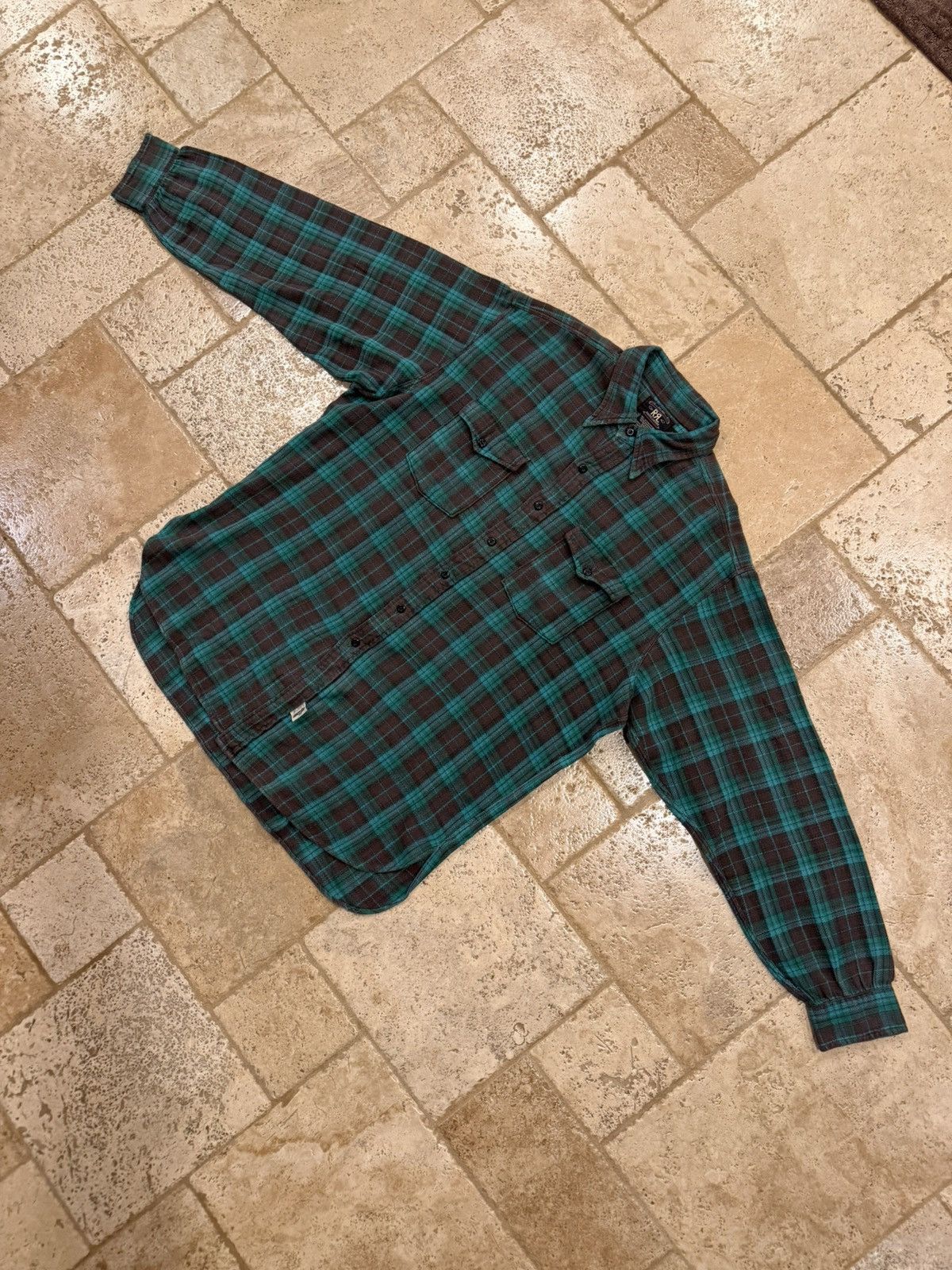 RRL Ralph Lauren RRL Ralph Lauren Vintage 90s Green/Brown Check Flannel Shirt Size US L / EU 52-54 / 3 - 6 Thumbnail