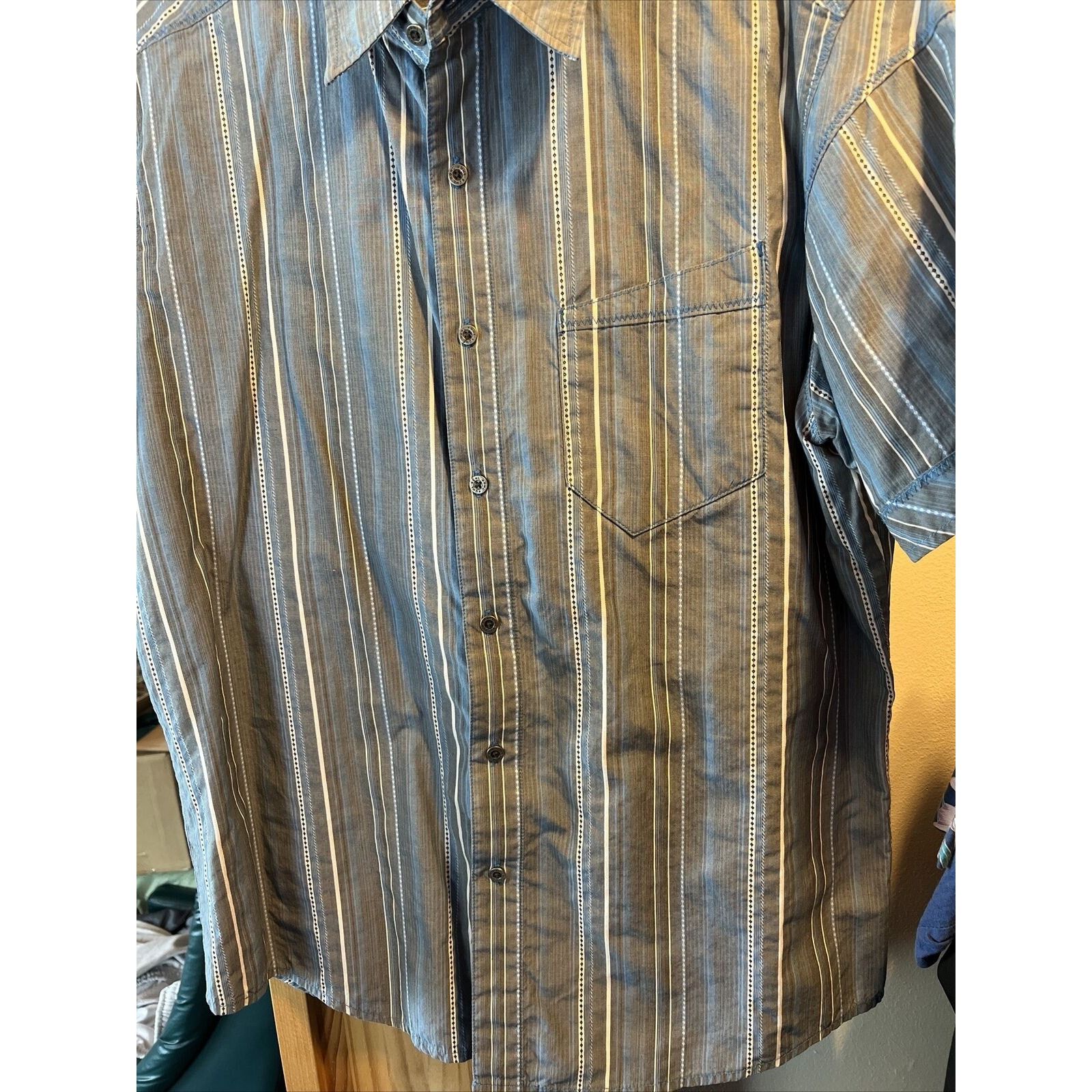 Kuhl Kühl Suncel Men’s L Blue White Striped Cotton Tencel Shirt Size US L / EU 52-54 / 3 - 5 Thumbnail