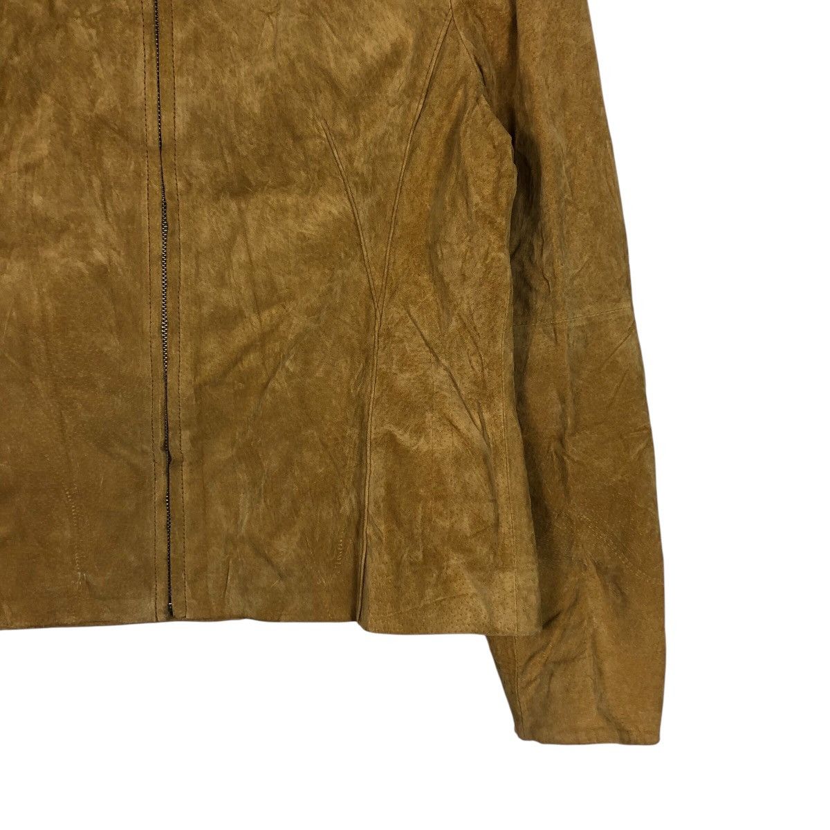 Japanese Brand 📌Cropped Suede Leather Jacket Fagiolino Issey Miyake Size US M / EU 48-50 / 2 - 6 Thumbnail