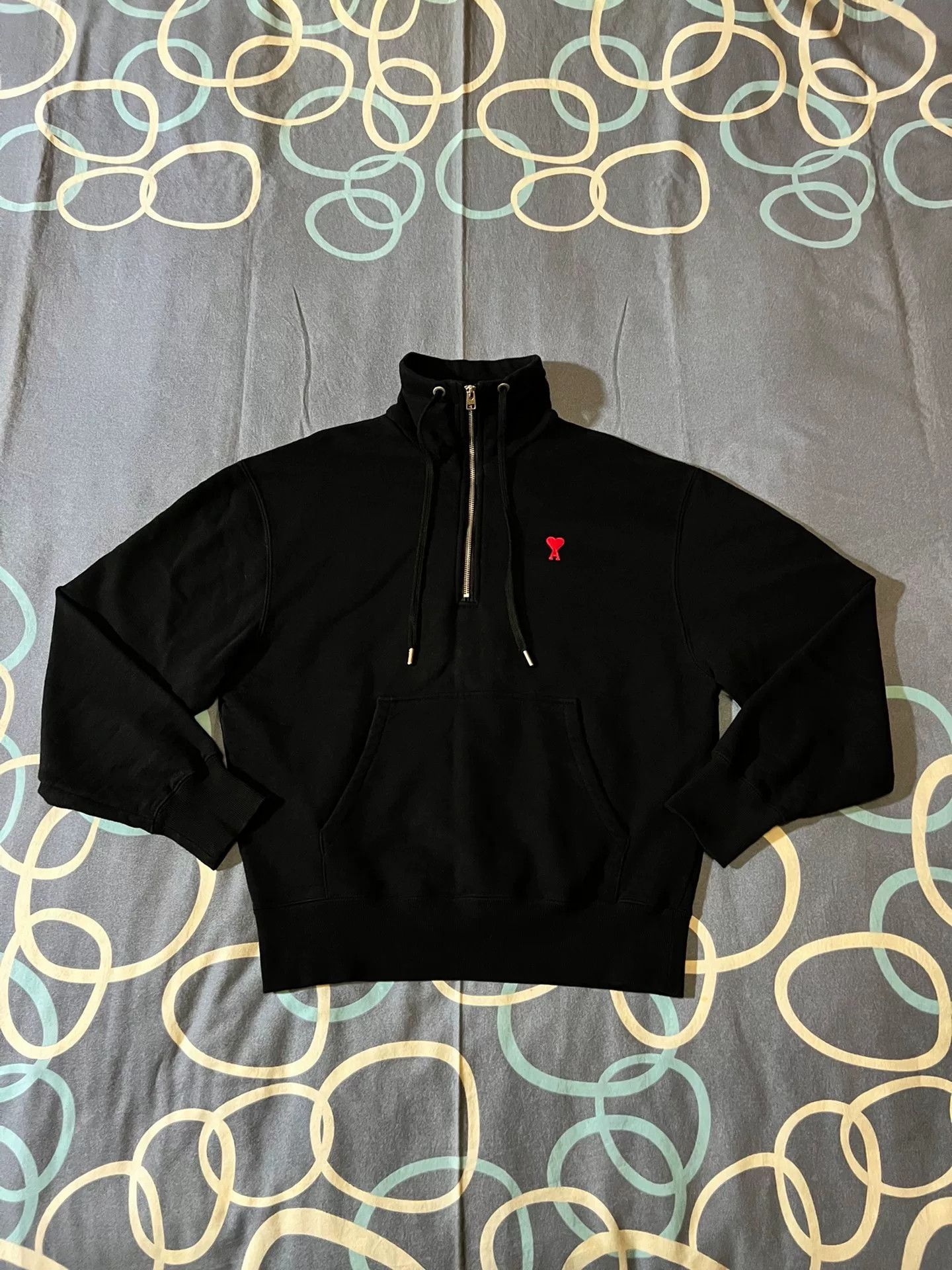 AMI ami red logo half-zip black sweatshirt Size US S / EU 44-46 / 1 - 1 Thumbnail