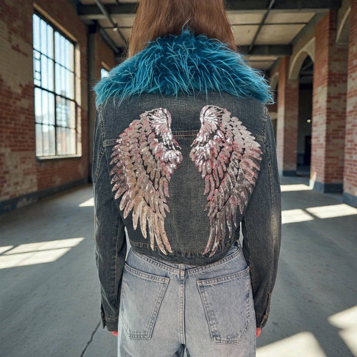 If Six Was Nine Cyber Y2K Rhinestones Gothic Vintage Cropped Jacket Size S / US 4 / IT 40 - 3 Thumbnail