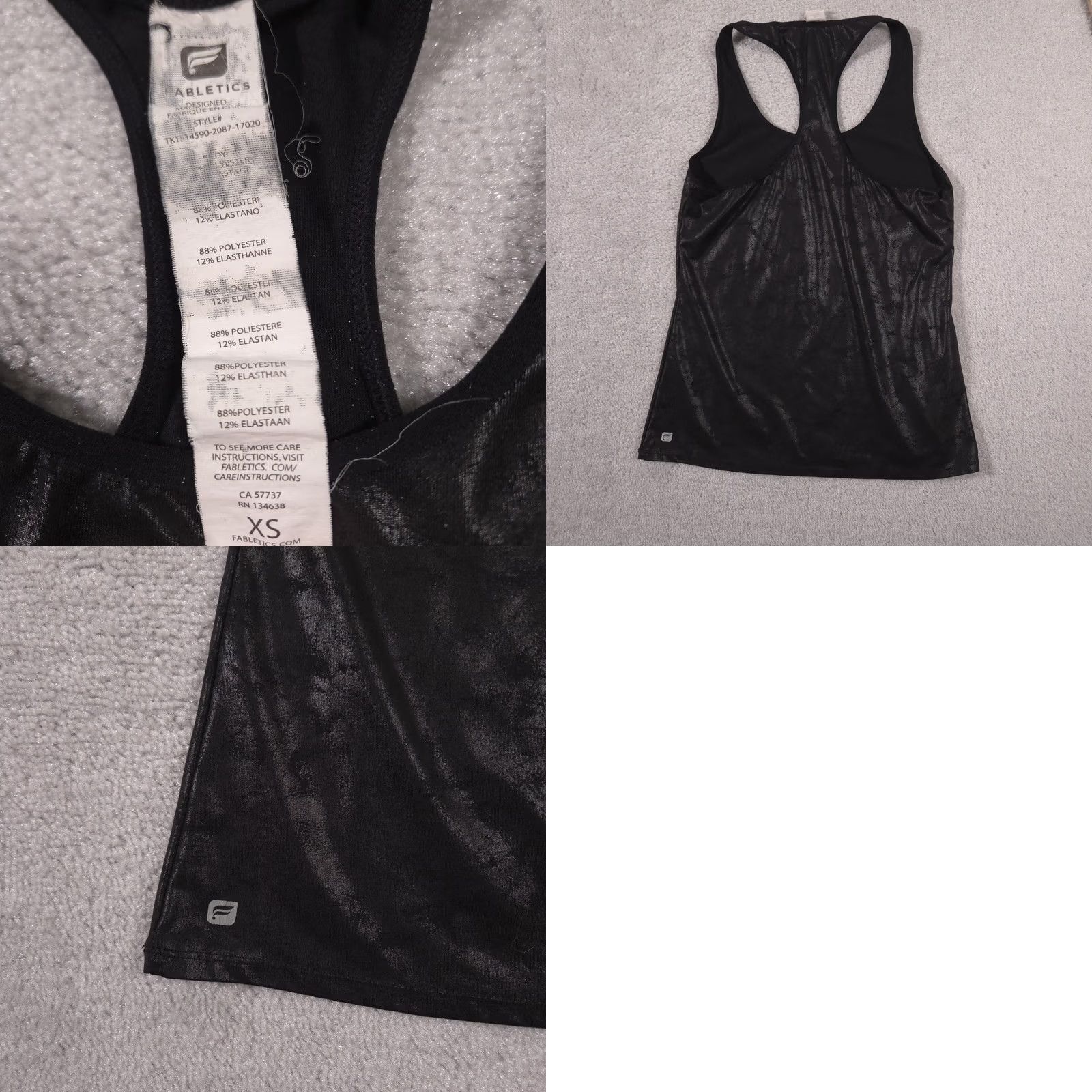 Fabletics Fabletics Tank Top Womens XS Black Racerback Athletic Shirt Gym Running Size XS / US 0-2 / IT 36-38 - 8 Thumbnail