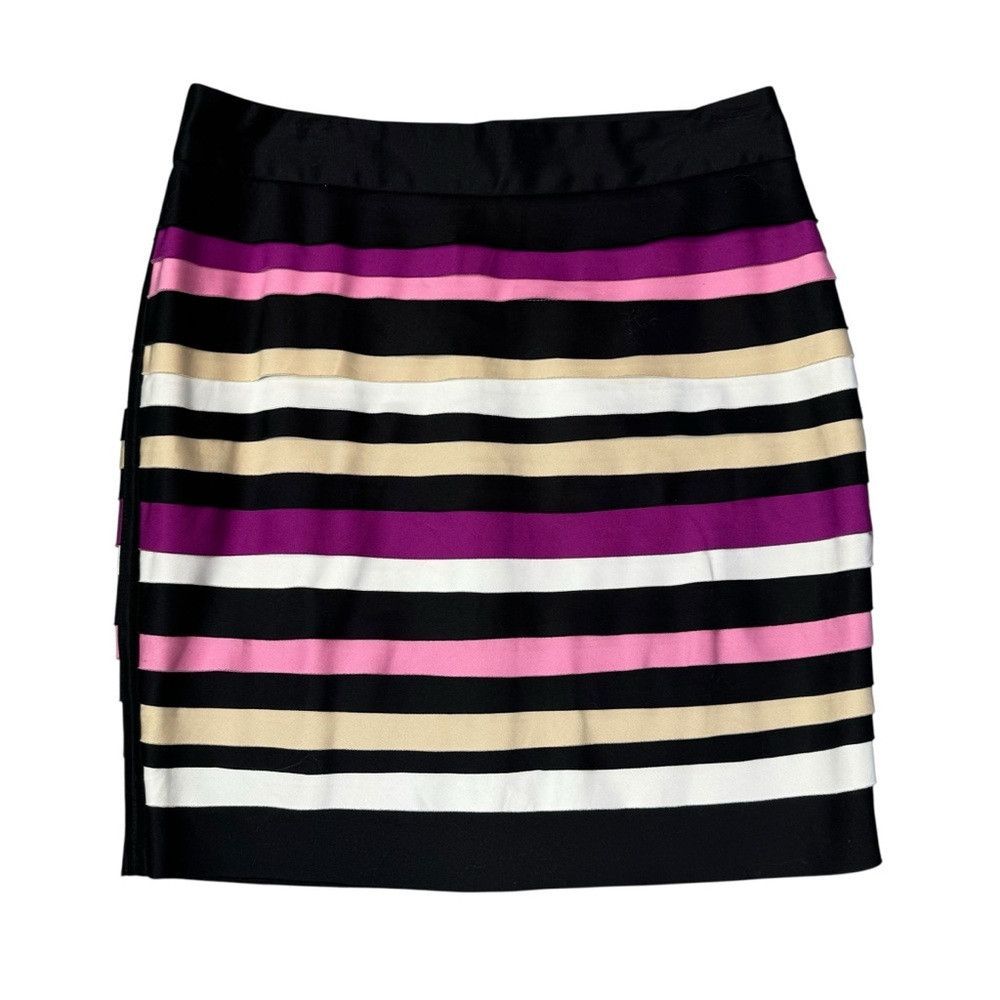 White House Black Market White House Black Market Striped Tiered Cotton Skirt Size 6 Size 28" / US 6 / IT 42 - 3 Thumbnail