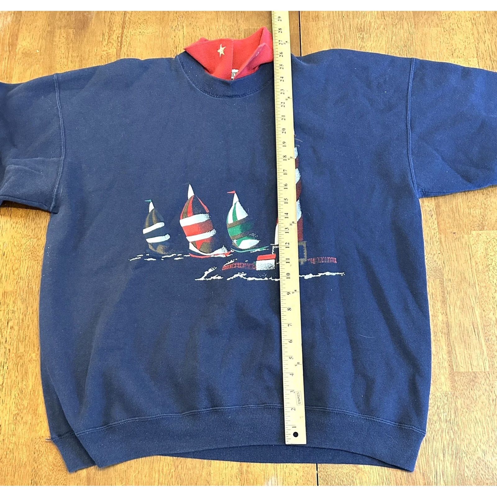 Vintage VINTAGE Gopher Sport Collared Sweatshirt XL Women Blue 90s Bear Graphic Print Lighthouse Size XL / US 12-14 / IT 48-50 - 6 Thumbnail