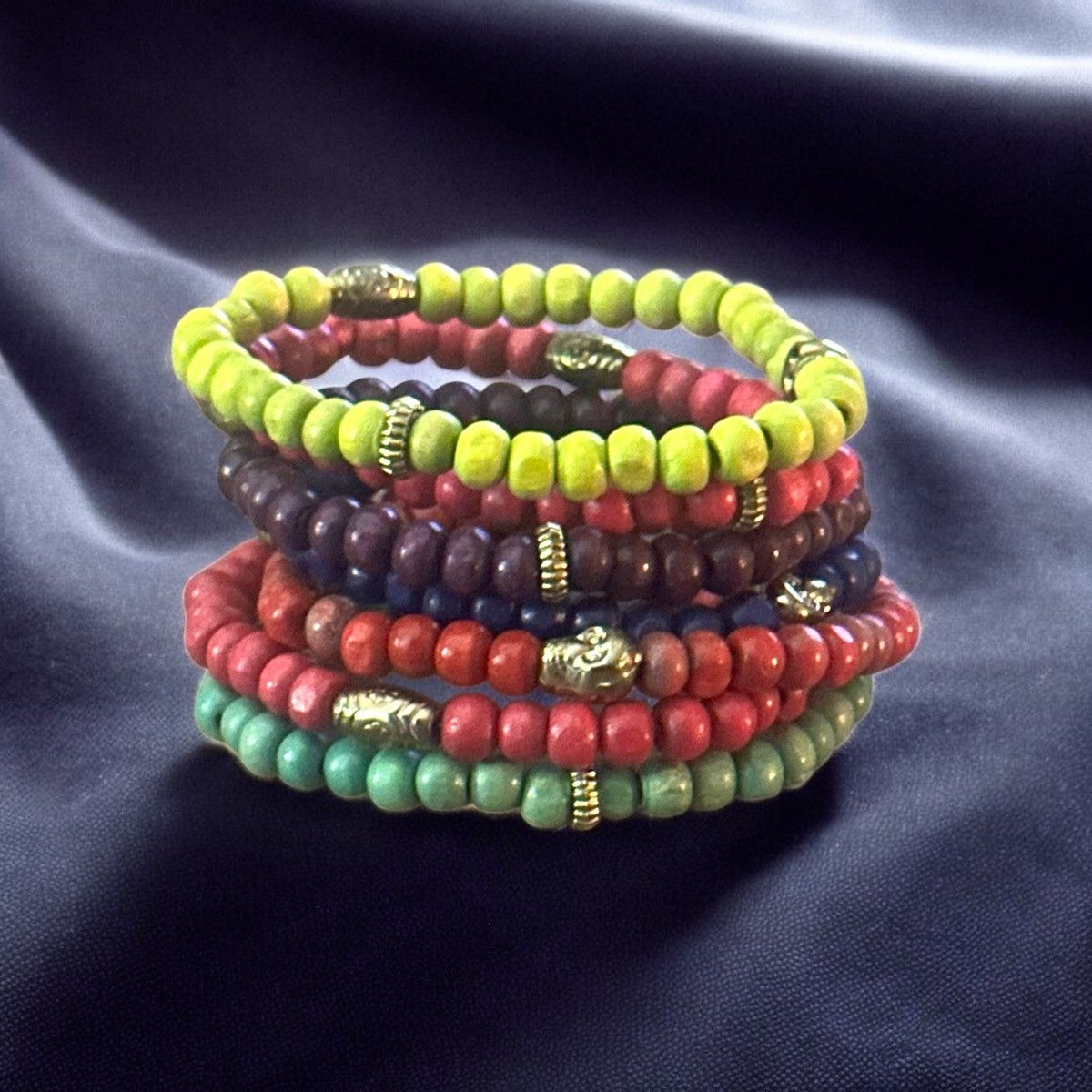 Other Multicolor wooden bead stretch bracelet bundle Size ONE SIZE - 1 Thumbnail