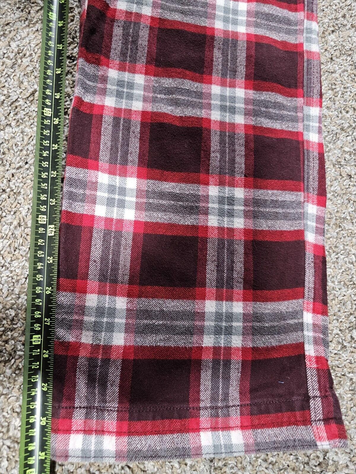 Abercrombie & Fitch Abercrombie Fitch L Red Flannel Pants Button Fly THICK HEAVY Size US 34 / EU 50 - 6 Thumbnail