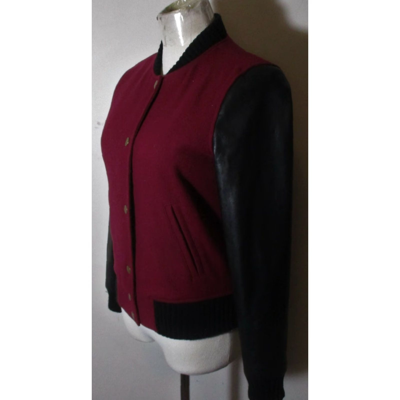 J.Crew J. CREW Maroon Black Full Zip Wool Jacket Women's XS Shirt Size XS / US 0-2 / IT 36-38 - 4 Thumbnail