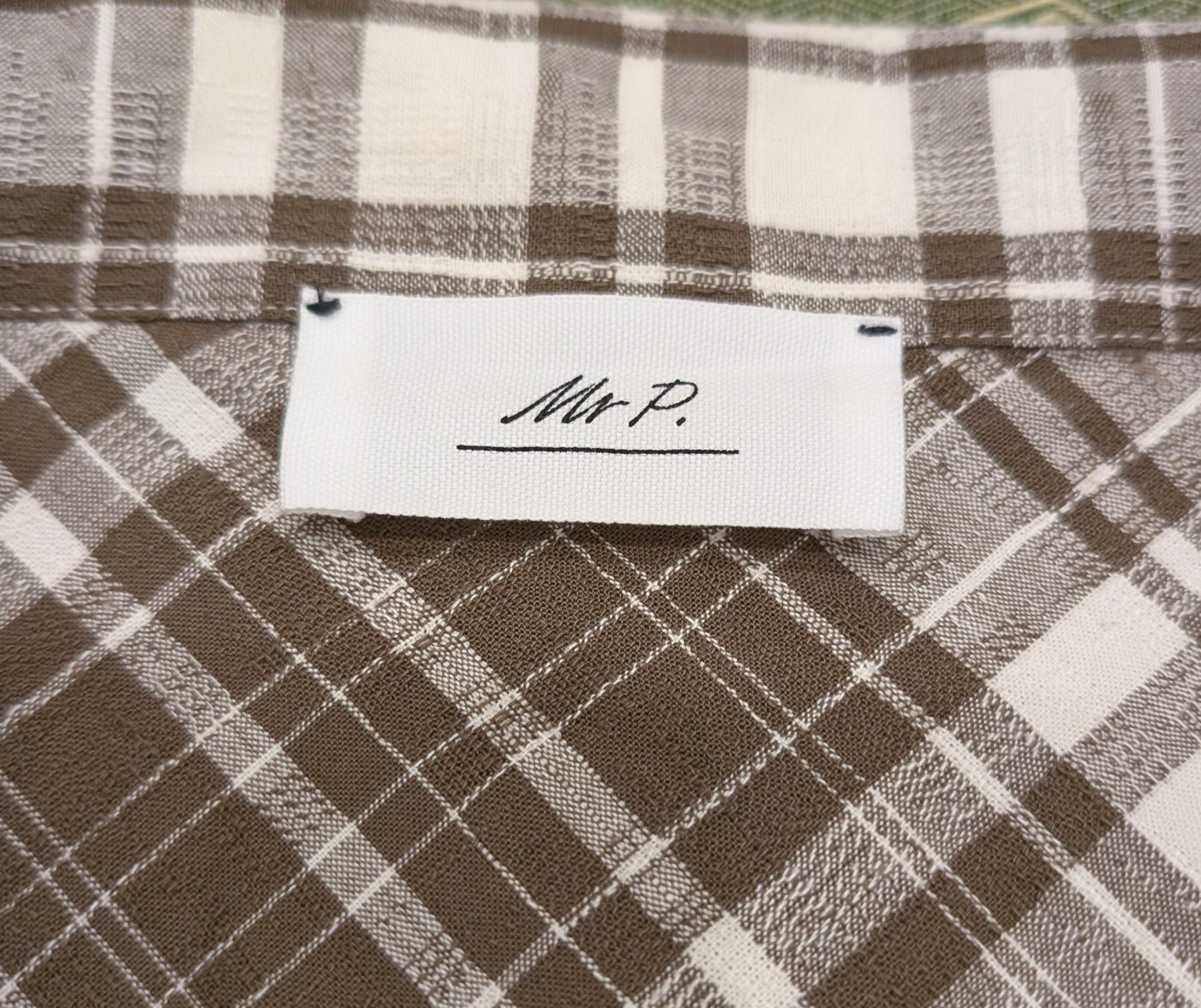 Mr P. Mr. P Camp Collar Checked Textured Cotton Shirt Size US XL / EU 56 / 4 - 3 Thumbnail