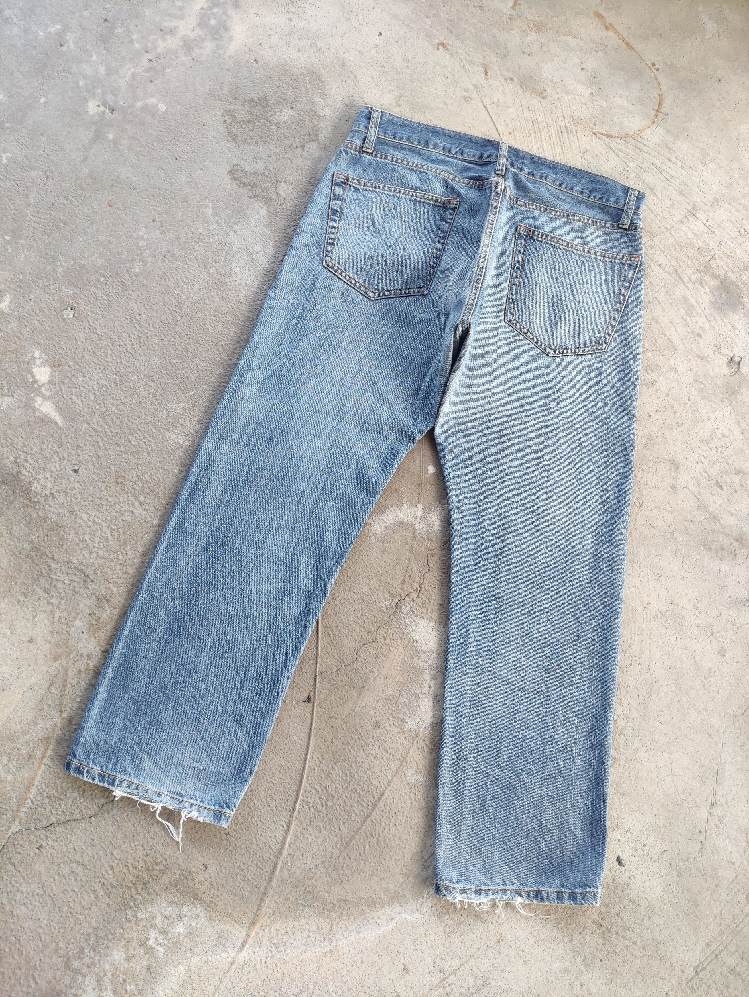 Japanese Brand Vintage Japanese Jean Distressed faded Denim Size US 33 - 9 Thumbnail