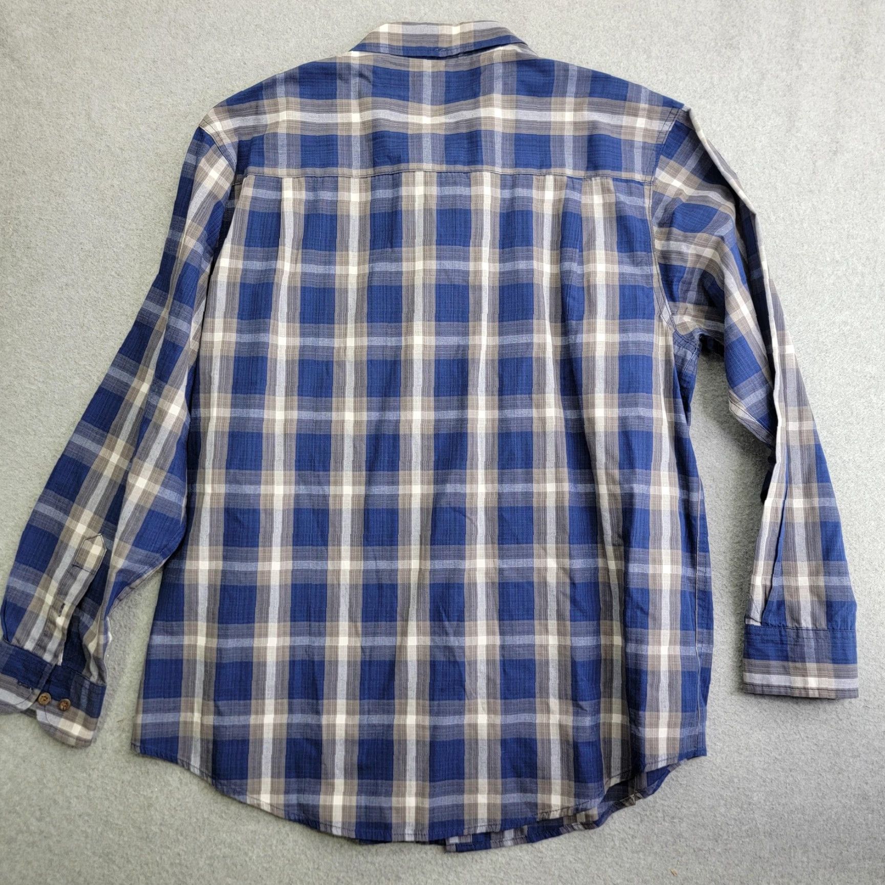 Haggar Haggar Shirt Mens Large Blue Gray Plaid Long Sleeve Button Front Pocket Size US XL / EU 56 / 4 - 4 Thumbnail