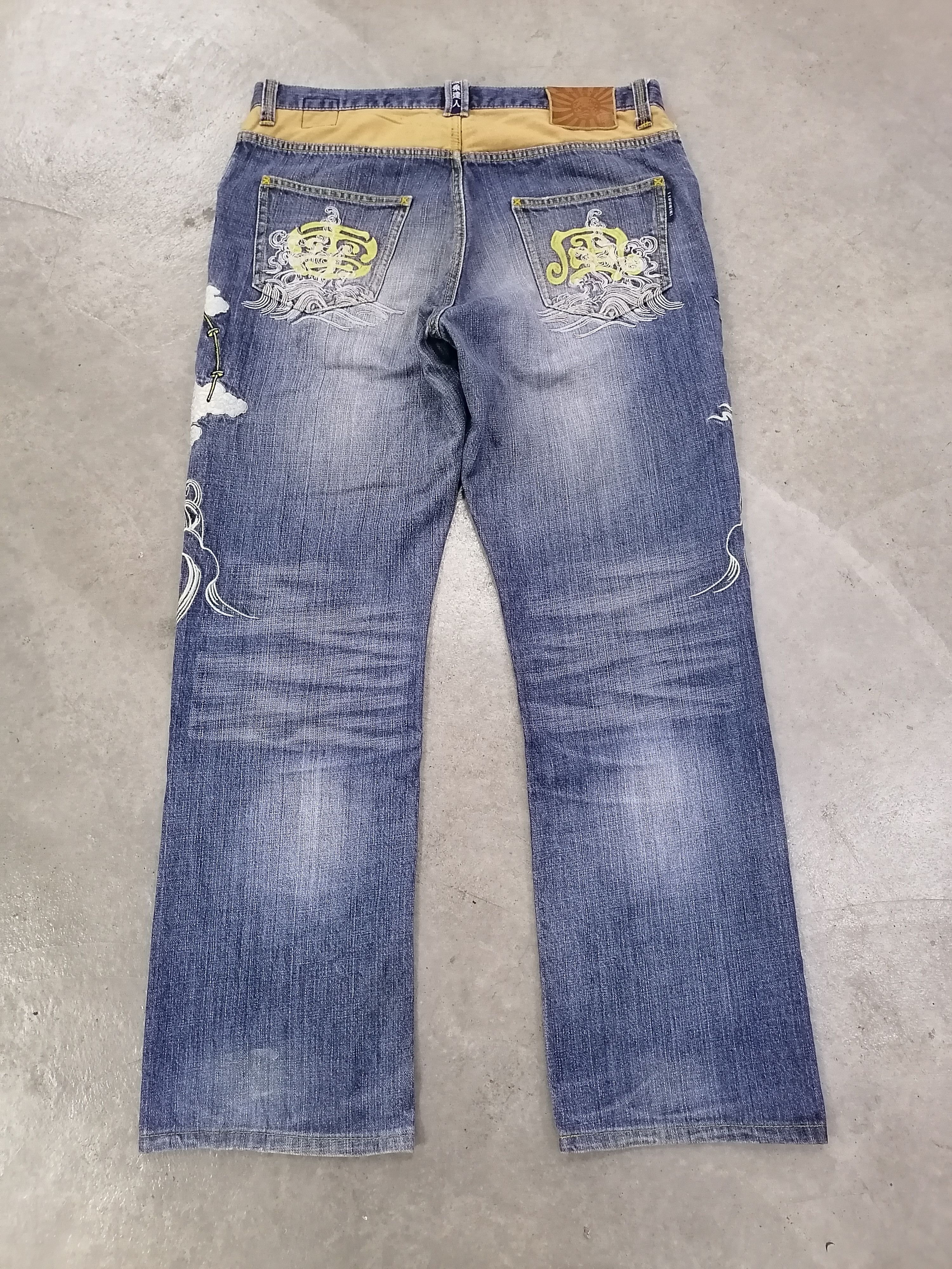 Japanese Brand Naminoritatsujin Embroidery Gaijin Denim Pants Size US 34 / EU 50 - 8 Thumbnail