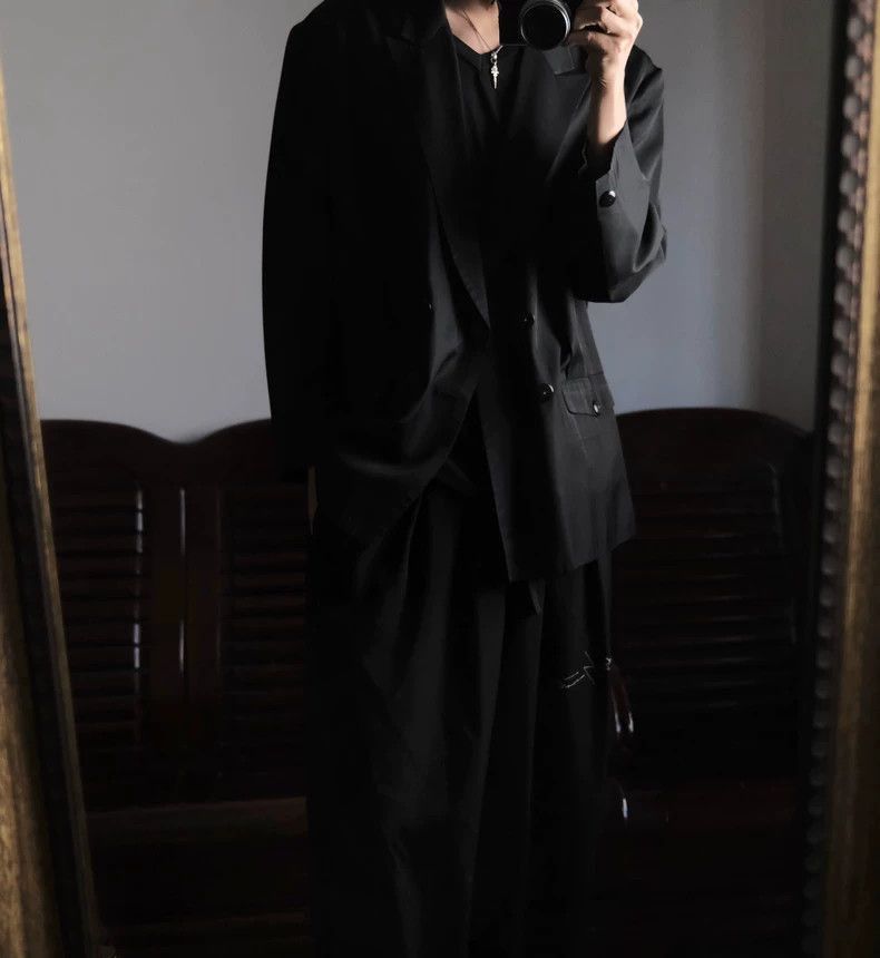 Yohji Yamamoto Yohji Yamamoto Yohji Yamamoto Black Silk Jacket-2506 Size US M / EU 48-50 / 2 - 3 Thumbnail