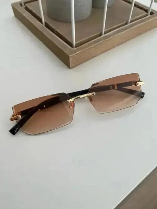 Electric Visual Brown Lens Rimless Square Sunglasses Size ONE SIZE - 3 Thumbnail