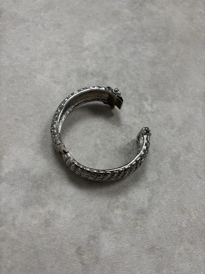 Just Cavalli 2000s Cavalli Crocodile Textured Bangle Bracelet Size ONE SIZE - 5 Thumbnail