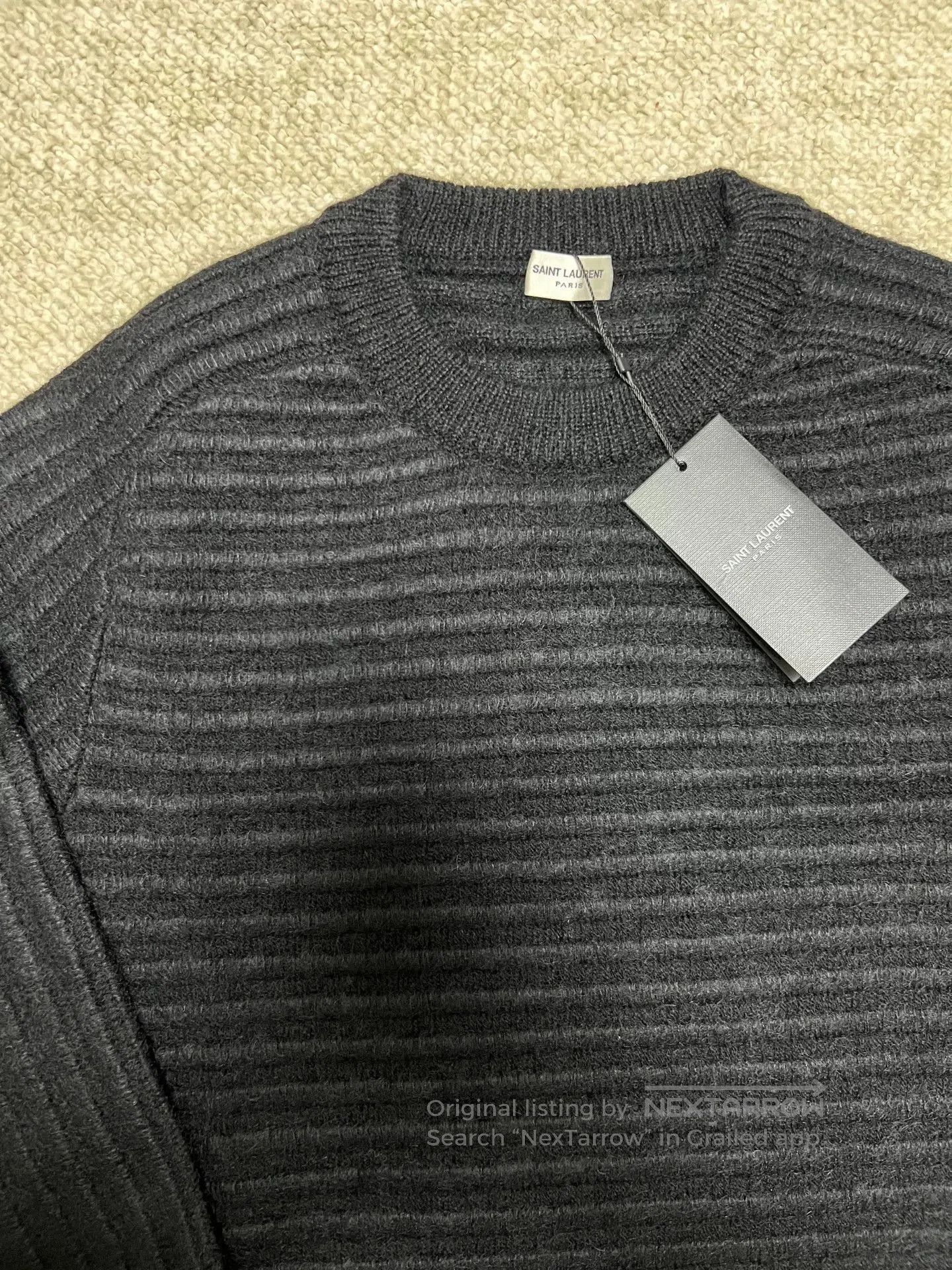 Saint Laurent Paris SAINT LAURENT Men's Ribbed Sweater. Size US M / EU 48-50 / 2 - 2 Thumbnail