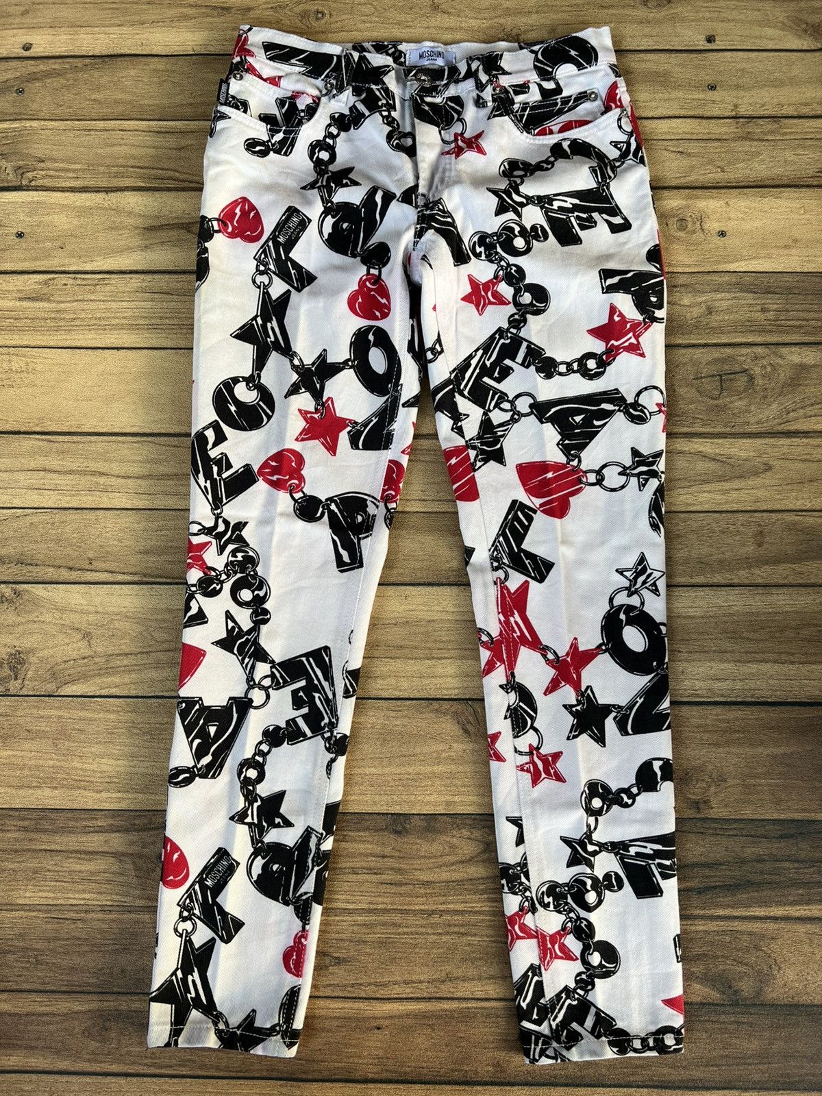 Moschino Moschino hanging ring full print pants Size 28" / US 6 / IT 42 - 1 Thumbnail