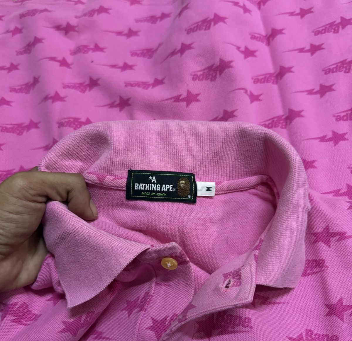 Bape Bape Polo Shirt Bapesta Logo pink Size US M / EU 48-50 / 2 - 10 Thumbnail