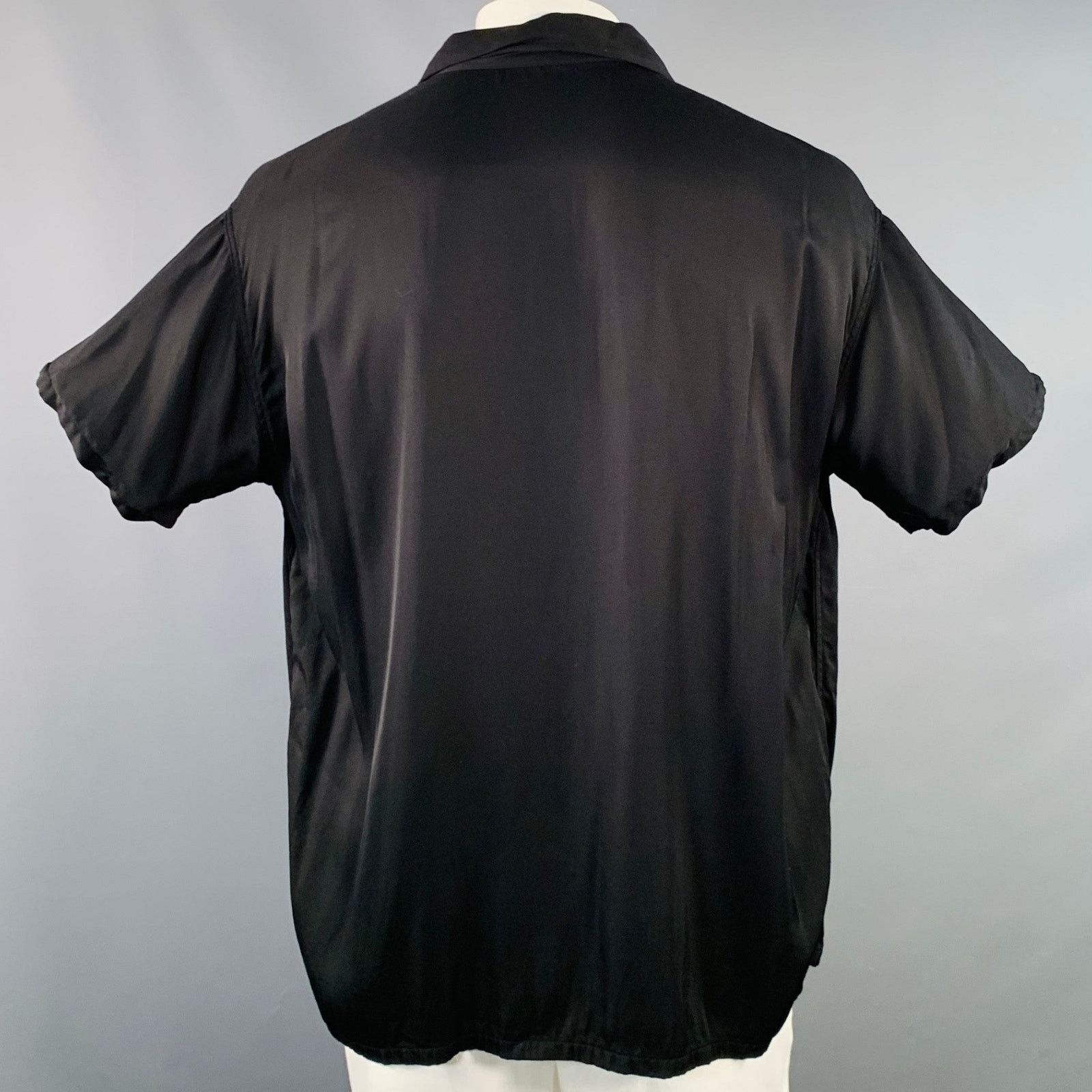 TUKI Size XL Black Rayon Twill Two Pockets Oversized Shirt Size US XL / EU 56 / 4 - 3 Thumbnail