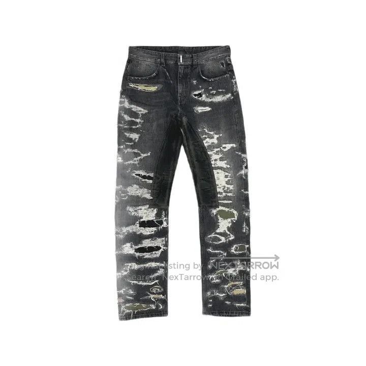 Givenchy SS23 Black Ripped Jeans for Men.