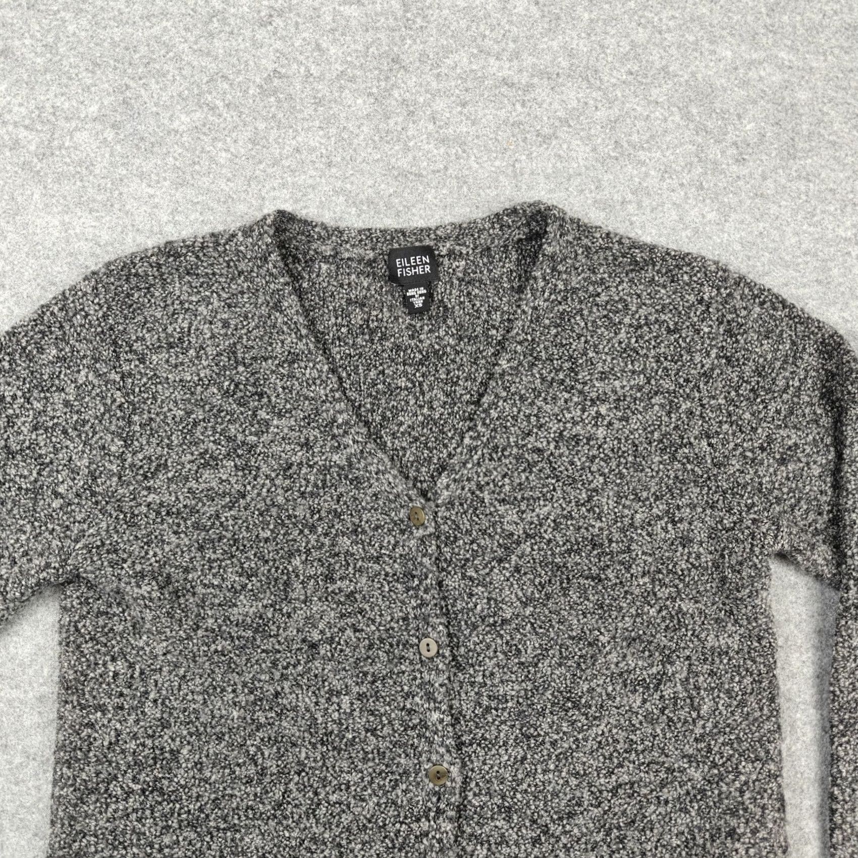 Eileen Fisher Eileen Fisher Cardigan Womens XS Gray Merino Wool V Neck Button Knit Chunky Size XS / US 0-2 / IT 36-38 - 2 Thumbnail