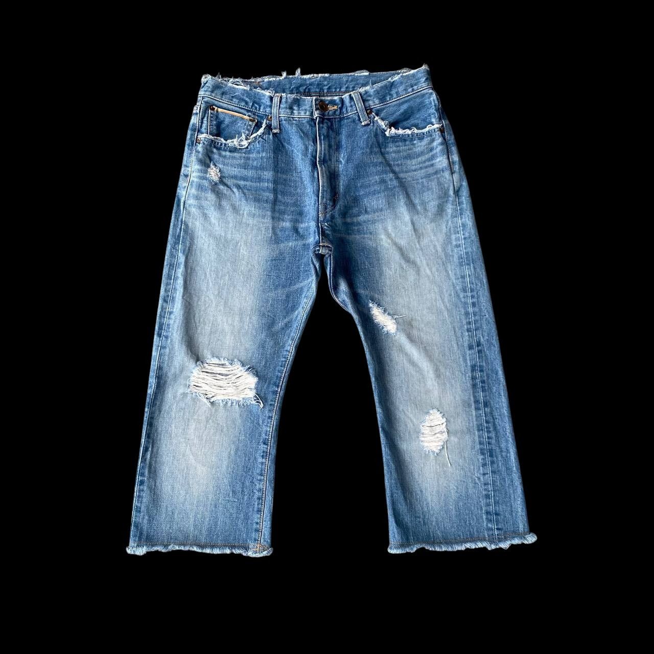 Edwin EDWIN Japan SELVEDGED REWORKED Distressed Shorts Frayed Hem Size US 30 / EU 46 - 2 Thumbnail