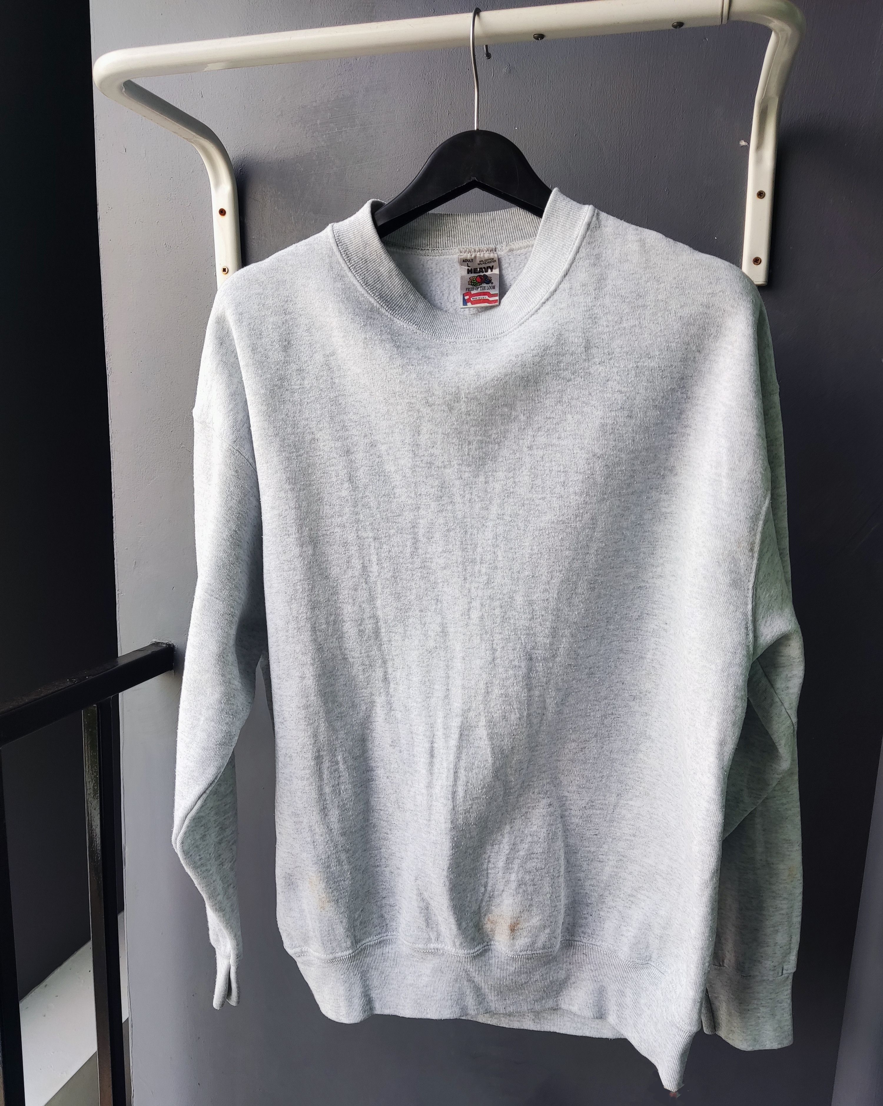 Fruit Of The Loom HEAVY FRUIT OF THE LOOM 90s Sweater 1990's Size US L / EU 52-54 / 3 - 3 Thumbnail