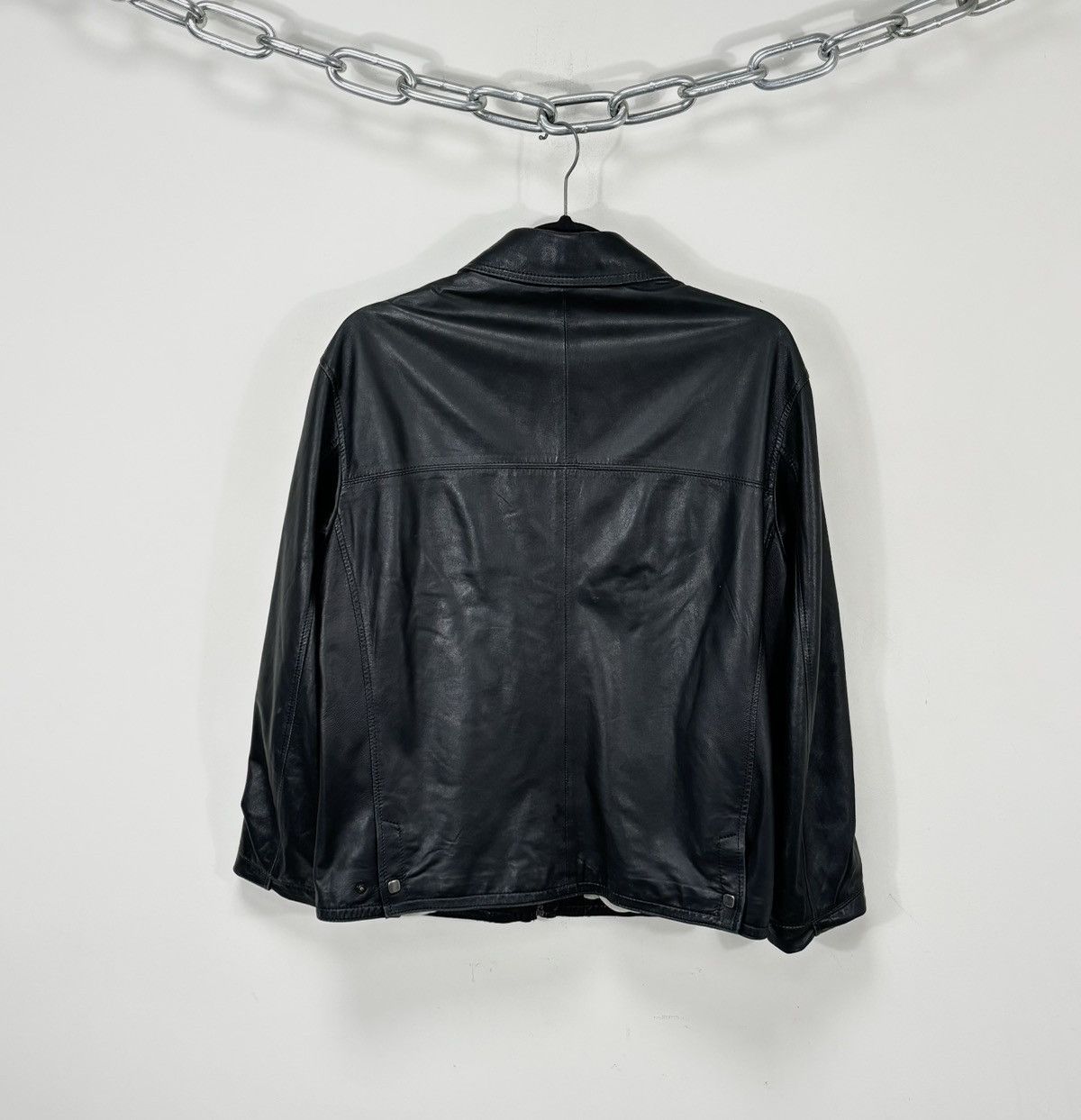 Gimo's Gimo’s Vintage Men’s Black Full Zip Italian Leather Jacket Size US S / EU 44-46 / 1 - 2 Thumbnail