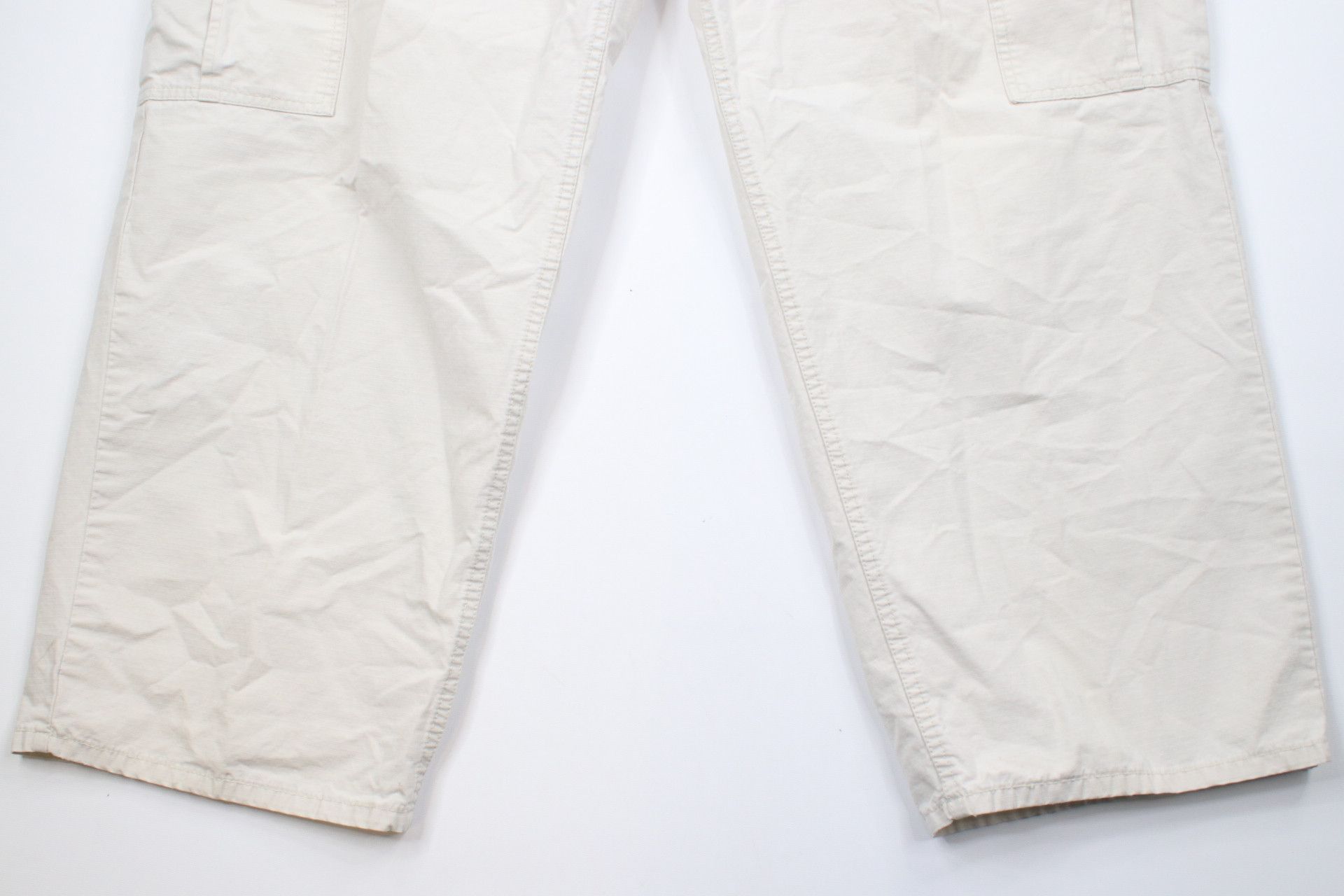 Levi's × Vintage Vintage 90s Levis Silvertab Wide Leg Cargo Pants Beige Size 40 - 4 Thumbnail
