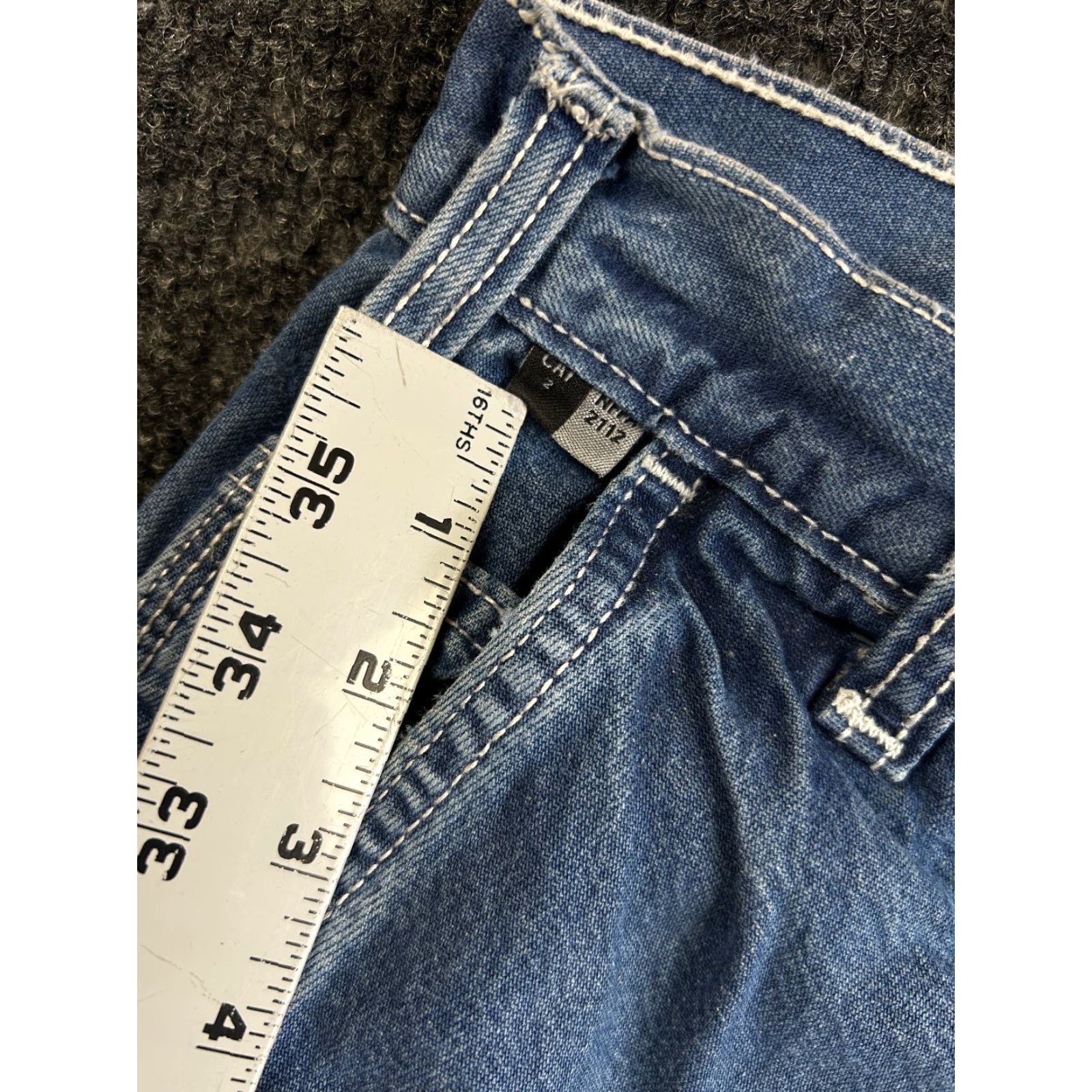 Carhartt VINTAGE Carhartt FR Jeans Wide Leg Baggy 33 x 28 Carpenter Flame Resistant Denim Blue Mens 90s Rock Grunge Workwear Casual Jeans Size US 33 - 5 Thumbnail