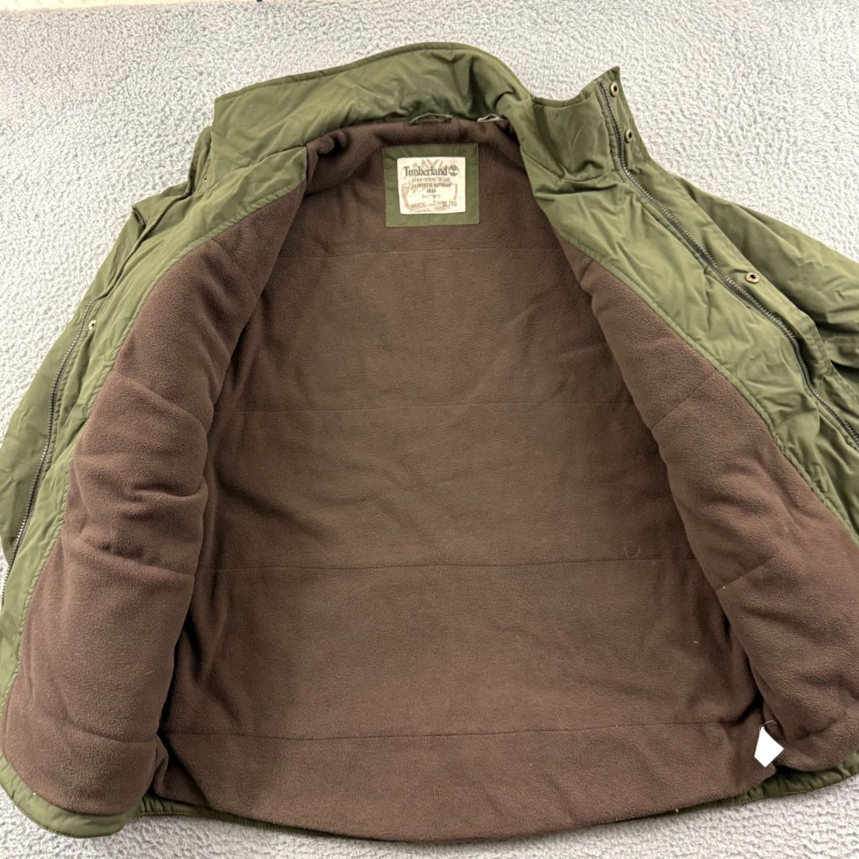 Timberland VINTAGE Timberland Jacket Men XL Green Full Zip Fleece Lined Ripstop Stratham Size US XL / EU 56 / 4 - 6 Thumbnail