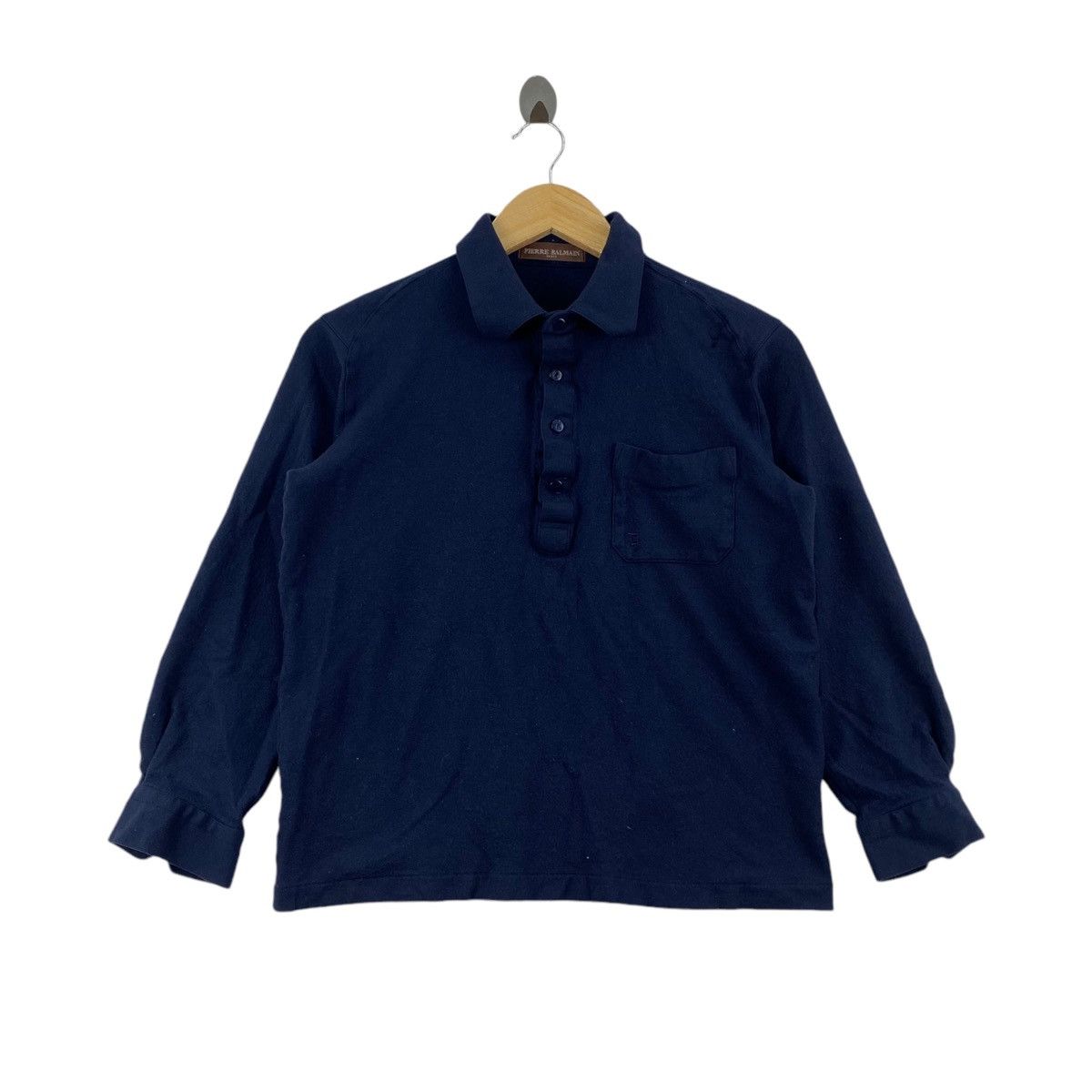 Pierre Balmain PIERRE BALMAIN PARIS Collar Button Up Navy Long Sleeve Shirt Size US L / EU 52-54 / 3 - 1 Thumbnail