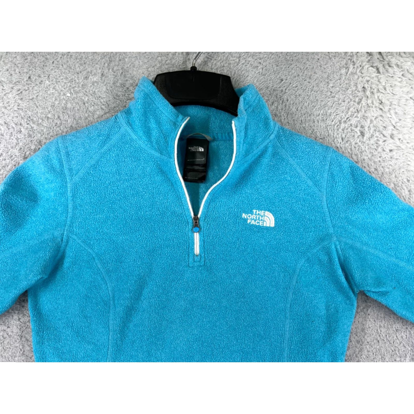 The North Face The North Face Sweater Women XS Blue 100% Polyester Fleece Mock Neck Size XS / US 0-2 / IT 36-38 - 7 Thumbnail
