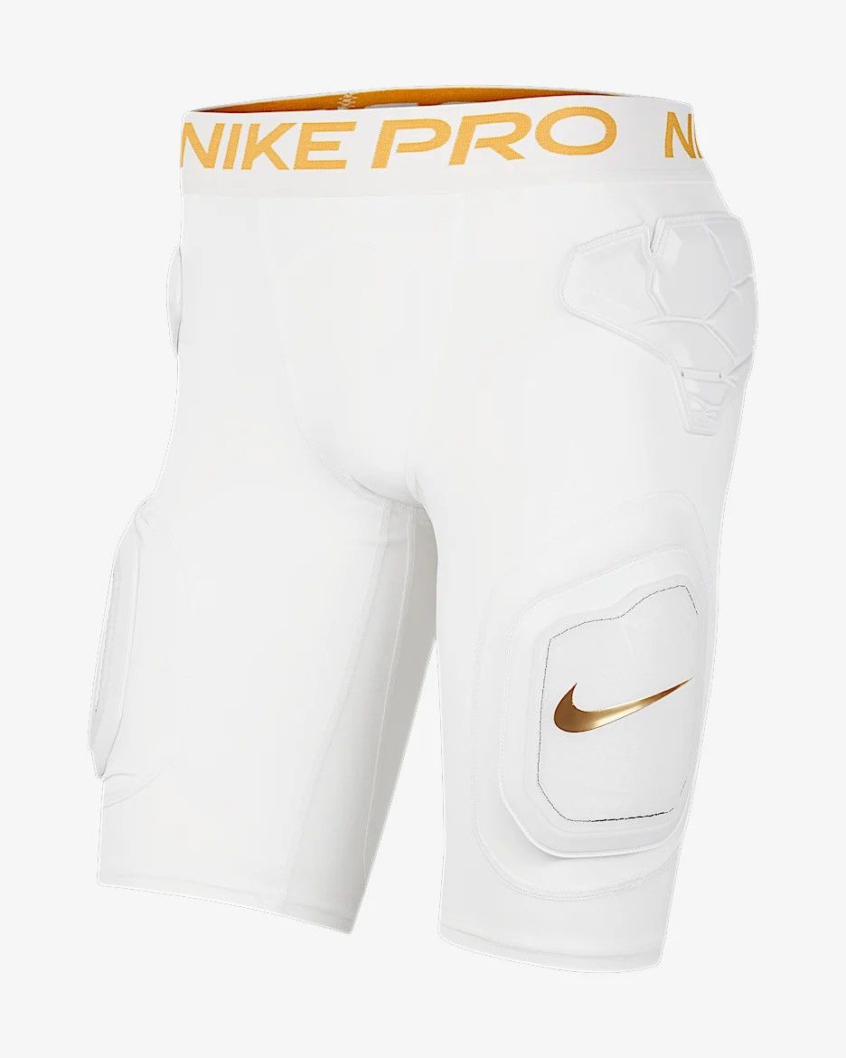 Nike Nike Pro Hyper Strong Football Padded Shorts White/Gold Size US 34 / EU 50 - 1 Thumbnail