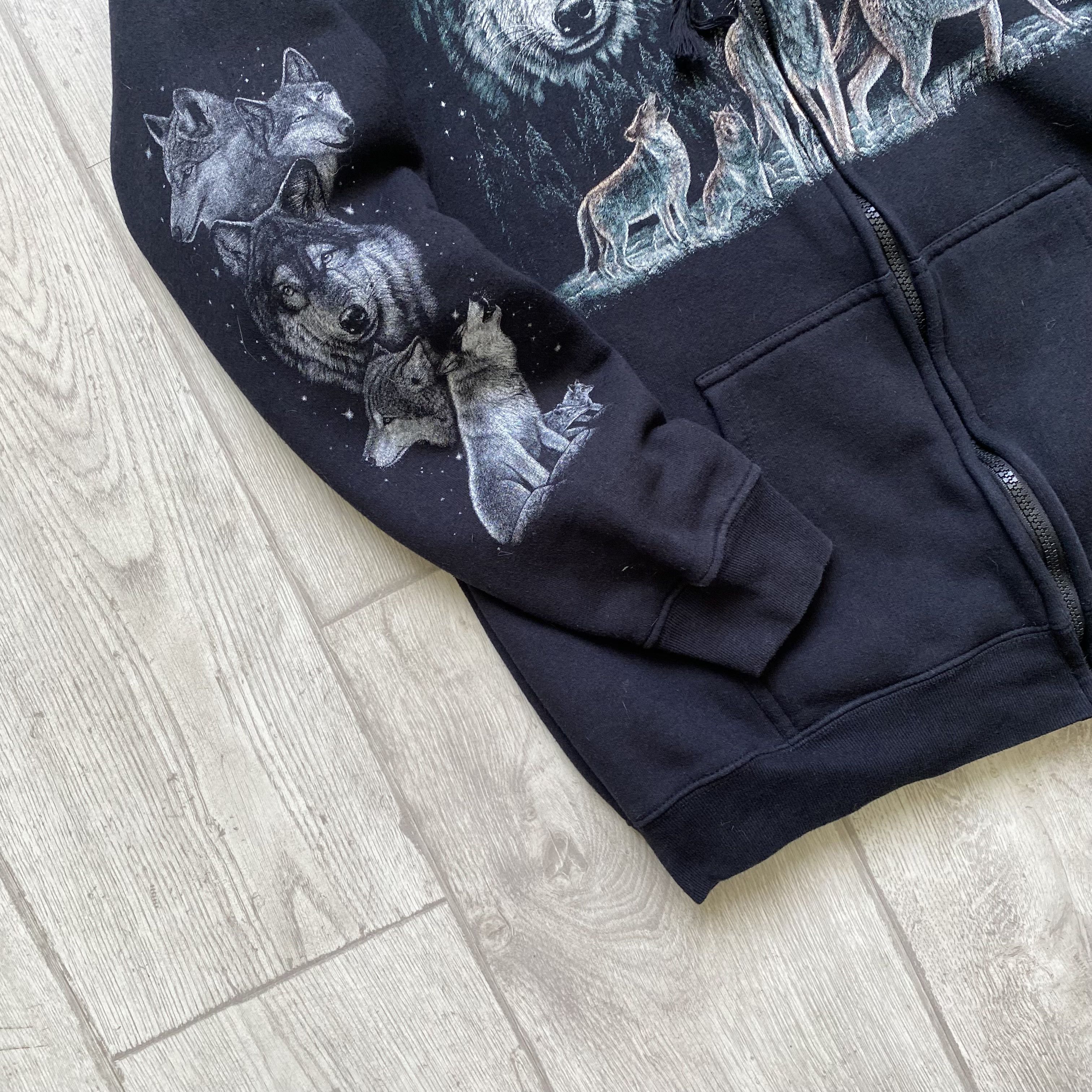 The Mountain 🐺Vintage Wild Wool logo zip up hoodie Y2K Size US XS / EU 42 / 0 - 4 Thumbnail