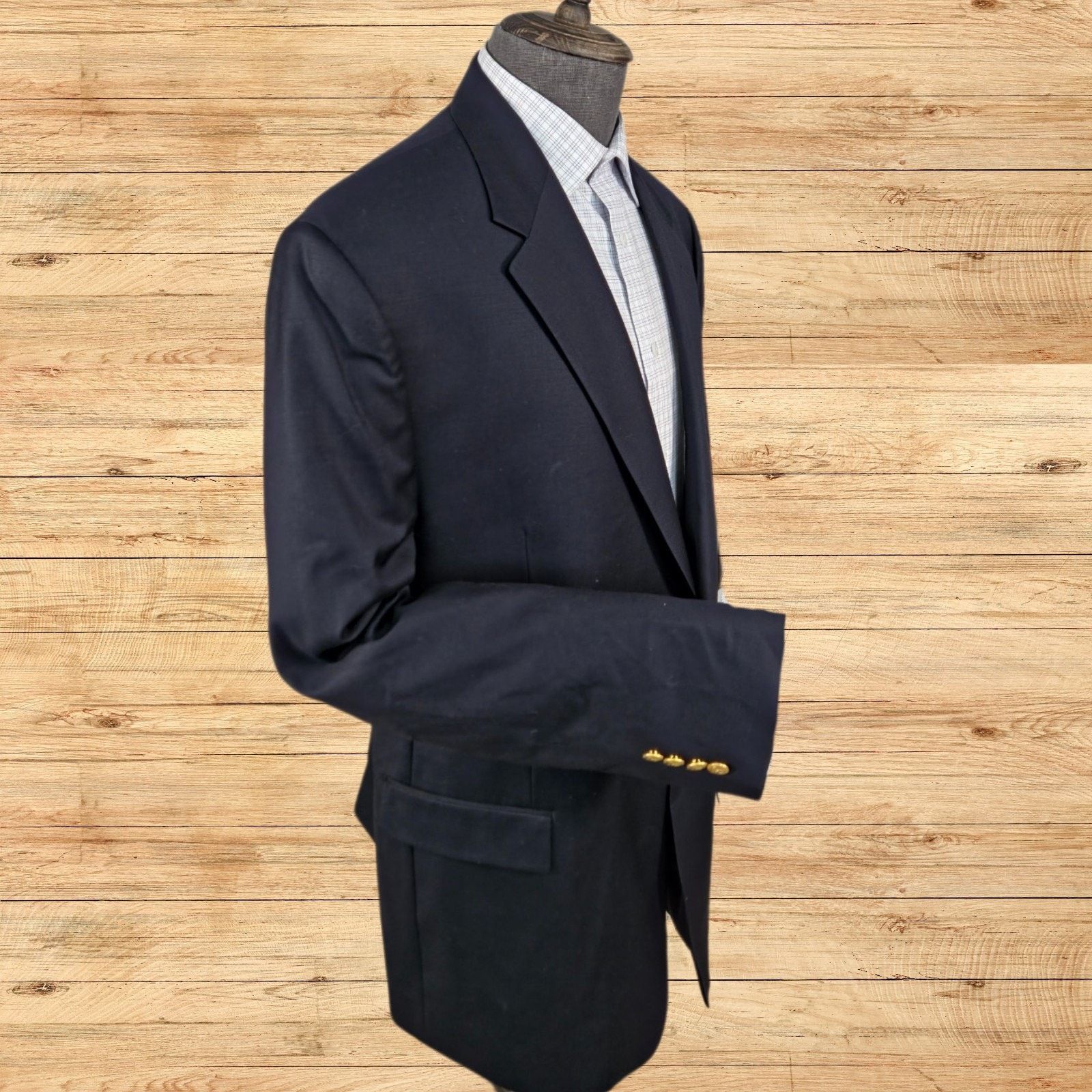 Lauren Ralph Lauren Ralph Lauren Jacket Mens 48L Navy Wool Blazer Gold Buttons Size 48L - 2 Thumbnail