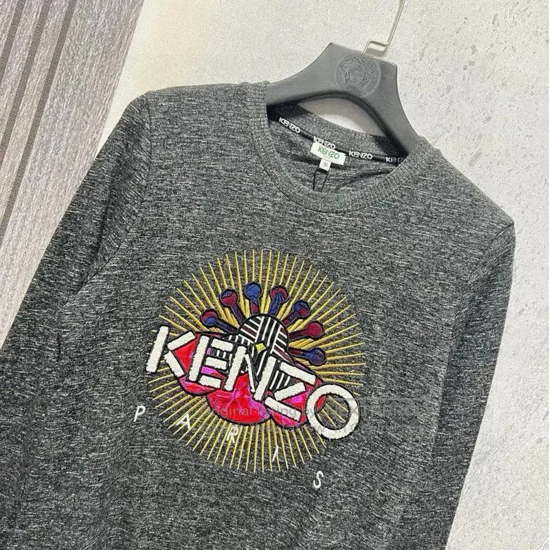 Kenzo Kenzo Men's Grey Cotton Embroidered Sweatshirt . Size US M / EU 48-50 / 2 - 4 Thumbnail