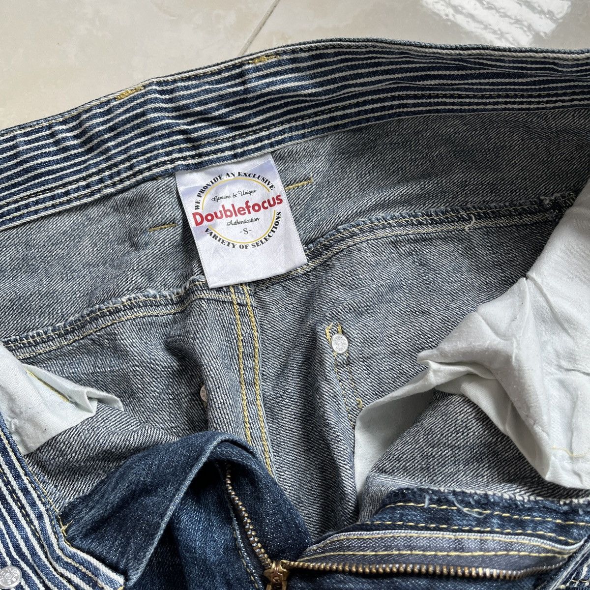 Japanese Brand Vintage Y2K Double focus denim pants Size US 29 - 10 Thumbnail
