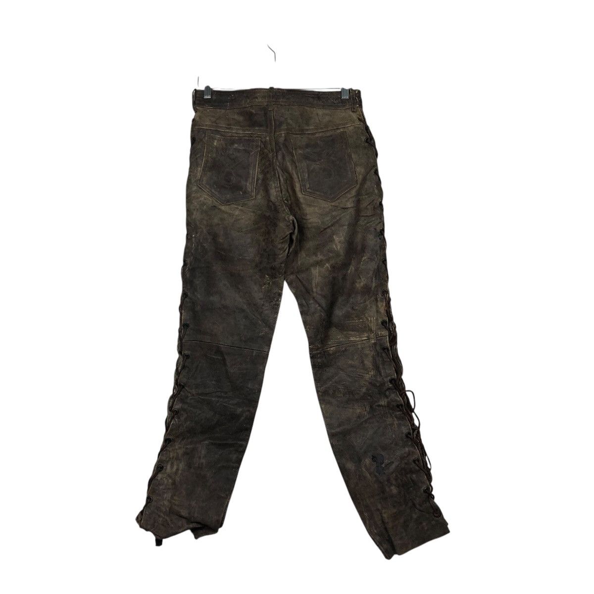 Genuine Leather 📌Vintage Leather Biker Pants Pantera Cowboy Issey Miyake Size US 30 / EU 46 - 9 Thumbnail