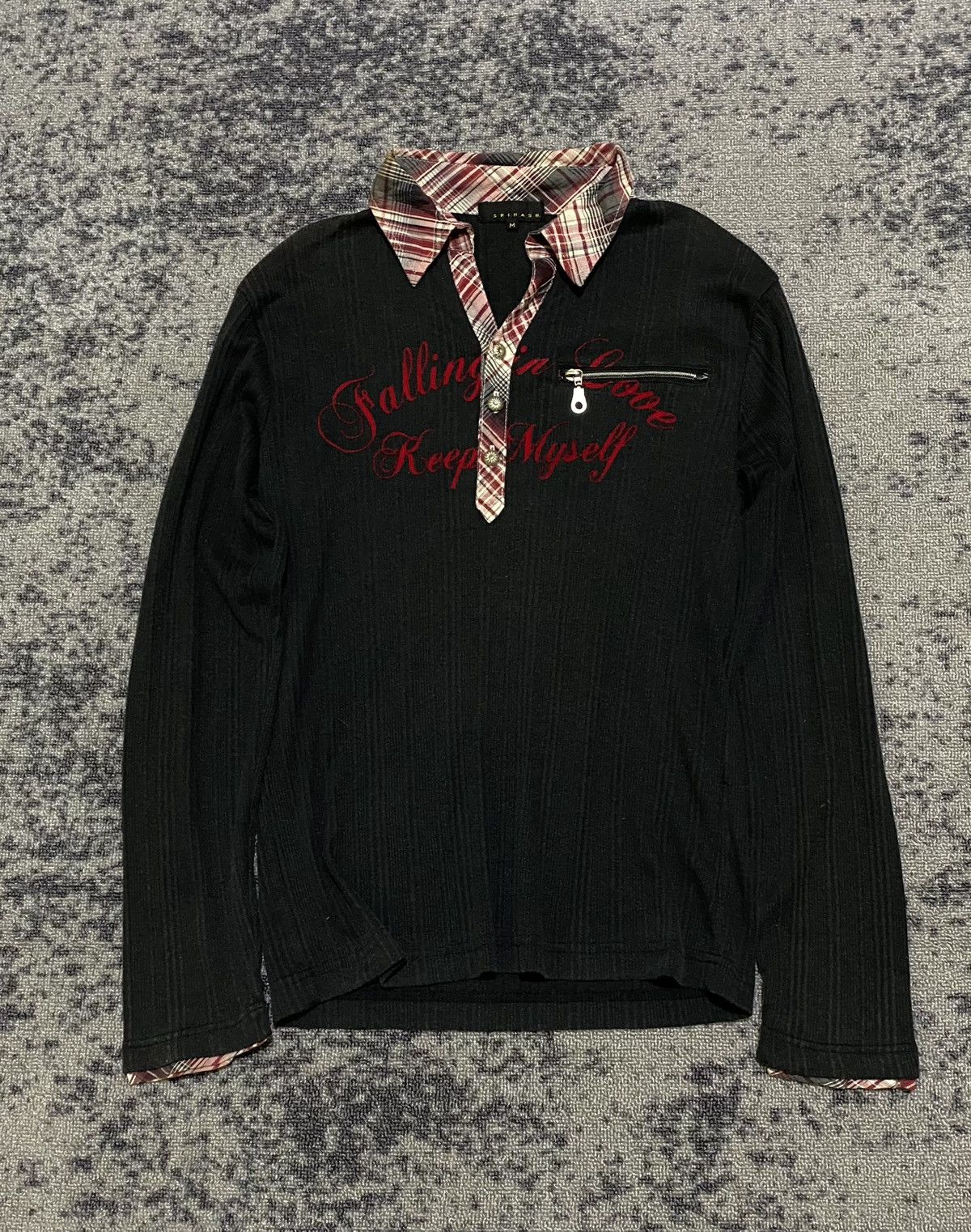 Pre-owned If Six Was Nine X Le Grande Bleu L G B Y2k Spinash 2 Layer Ifsixwasnine Skull Knit Longsleeve In Dark Gray