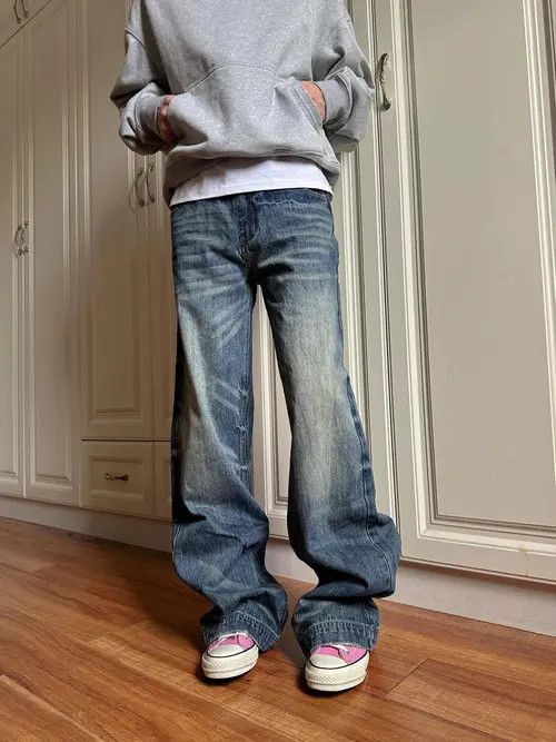 Vintage Ishiguro x Kumi Stylish Baggy Denim Jeans - Vintage Blue Size US 32 / EU 48 - 2 Thumbnail