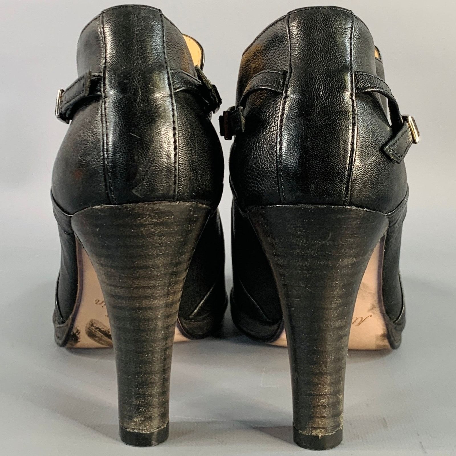 Other ATELIER VOISIN Leather Stacked Heel Buckle Ankle Bootie Size US 10 / IT 40 - 3 Thumbnail