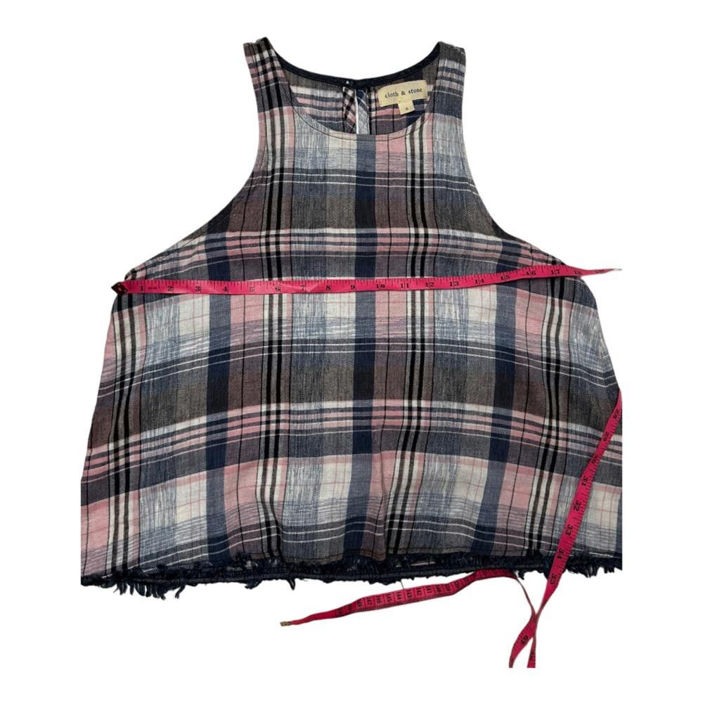 Designer Anthropologie l Cloth & Stone Plaid Fringe Top Small Size S / US 4 / IT 40 - 5 Thumbnail