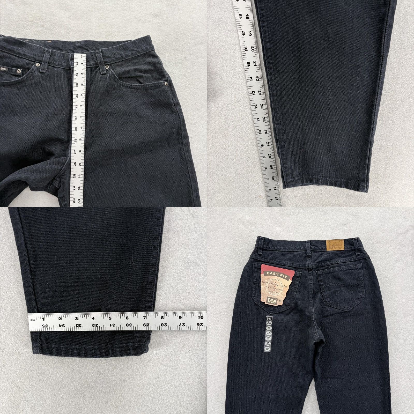 Lee VINTAGE Lee Easy Fit Straight Jeans Womens 14 Black Wash High Rise USA 90s NWT Size 36" / US 14 / IT 50 - 8 Thumbnail