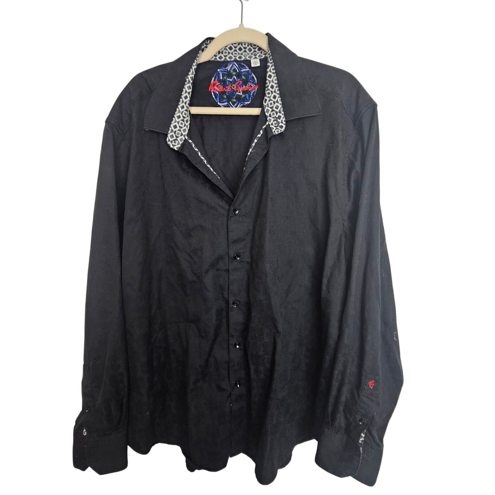 Robert Graham Robert Graham Mens Shirt Black Long Sleeve Dress Shirt 3XL Size US XXL / EU 58 / 5 - 1 Thumbnail